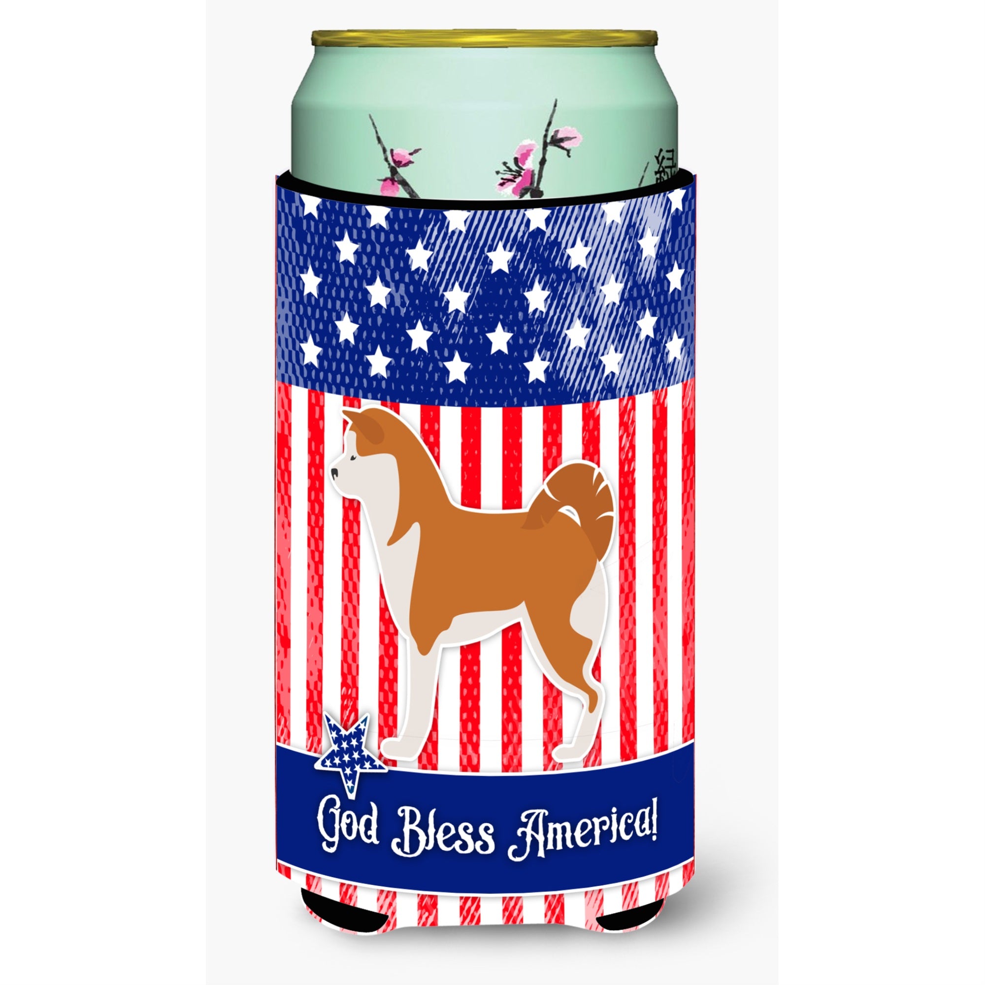 'Caroline'S Treasures Usa Patriotic Akita Tall Boy Beverage Insulator Hugger, Multicolor''