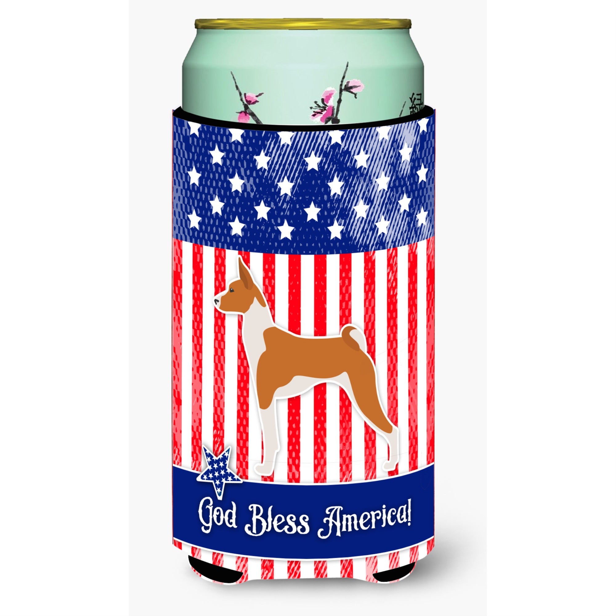'Caroline'S Treasures Usa Patriotic Basenji Tall Boy Beverage Insulator Hugger, Multicolor''