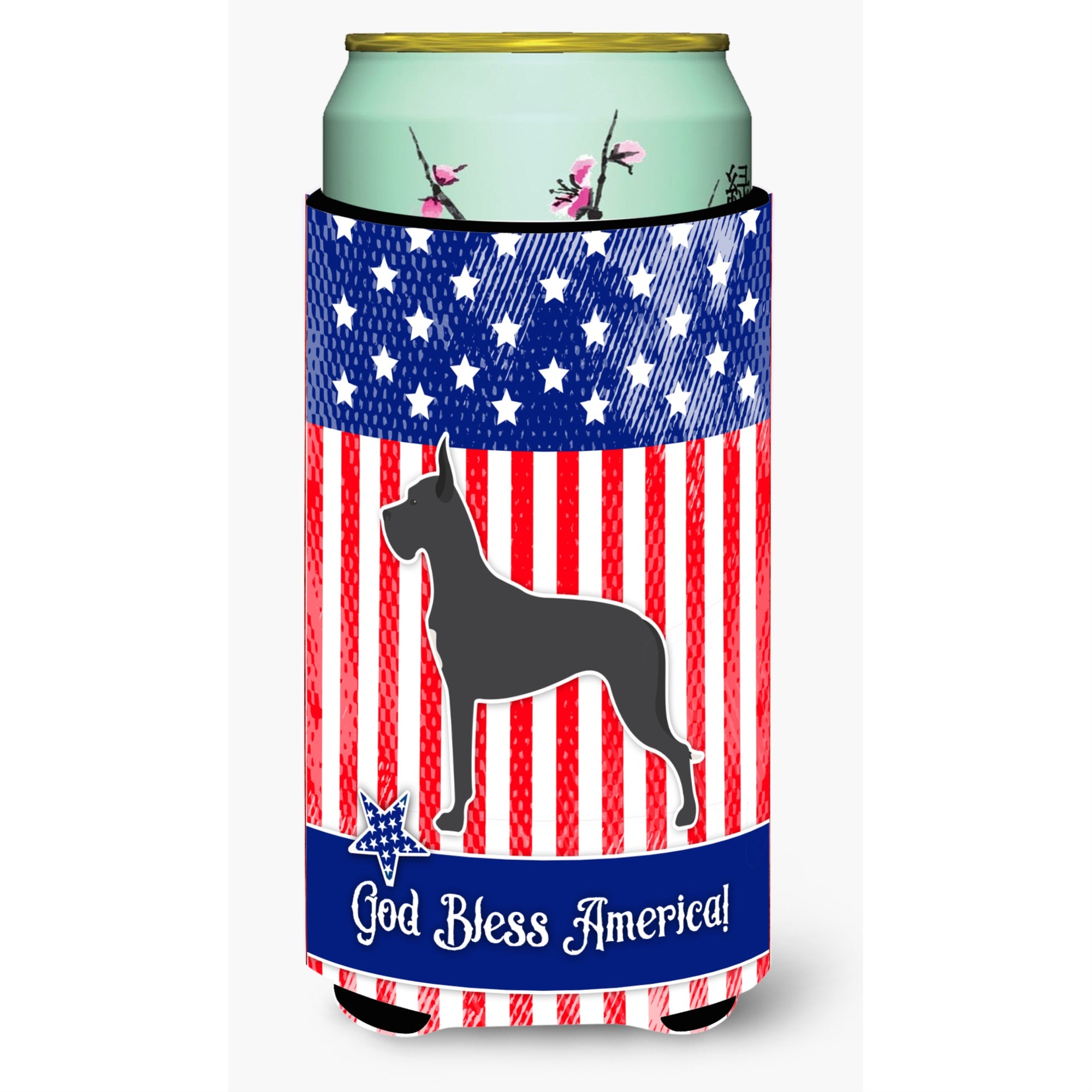 'Caroline'S Treasures Usa Patriotic Great Dane Tall Boy Beverage Insulator Hugger, Multicolor''