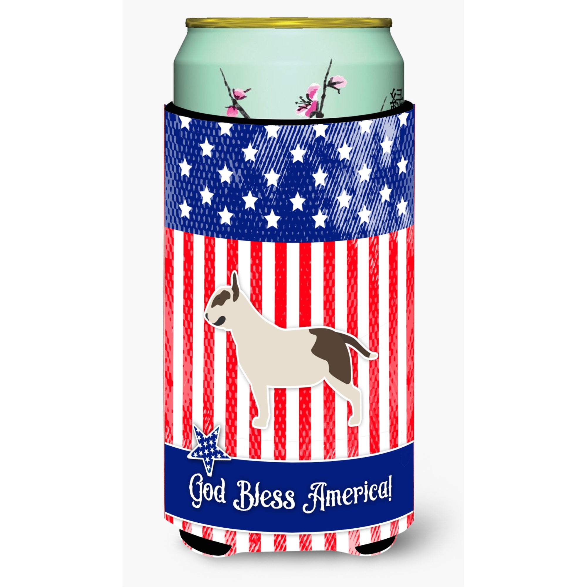 'Caroline'S Treasures Usa Patriotic Bull Terrier Tall Boy Beverage Insulator Hugger, Multicolor''