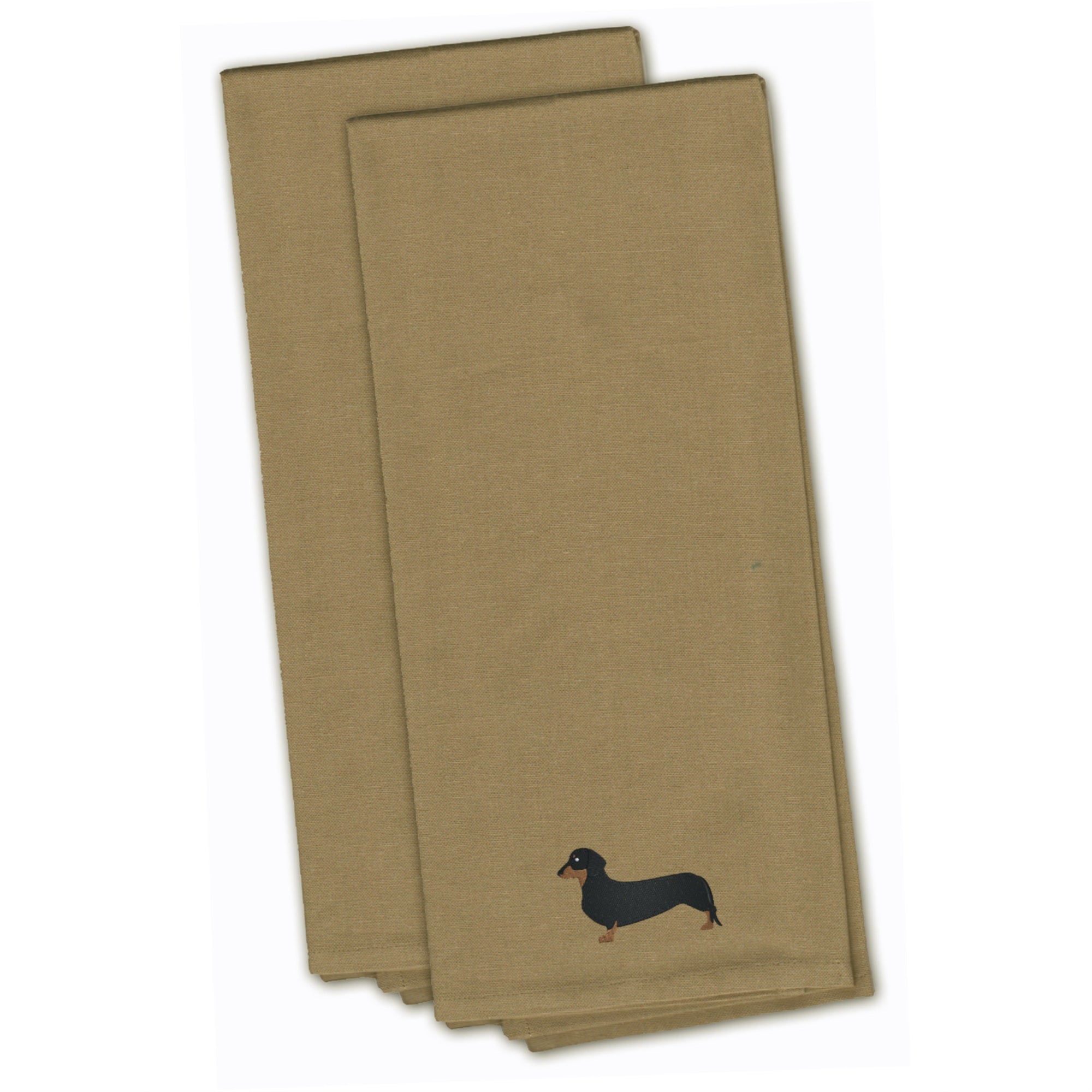 'Caroline'S Treasures Bb3382Tntwe Dachshund Tan Embroidered Kitchen Towel (Set Of 2), 28'''' X 19'''', Multicolor''