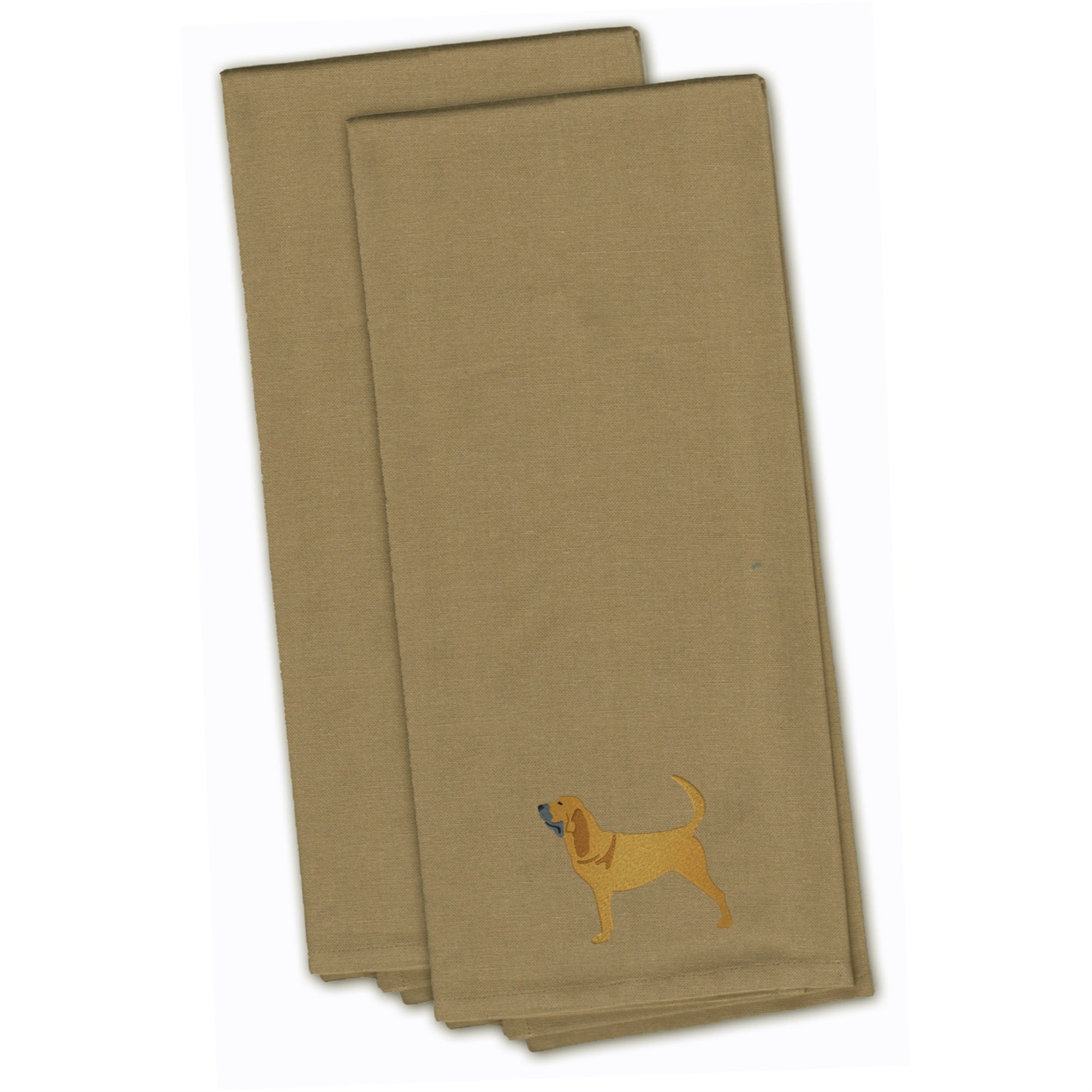 'Caroline'S Treasures Bb3384Tntwe Bloodhound Tan Embroidered Kitchen Towel (Set Of 2), 28'''' X 19'''', Multicolor''