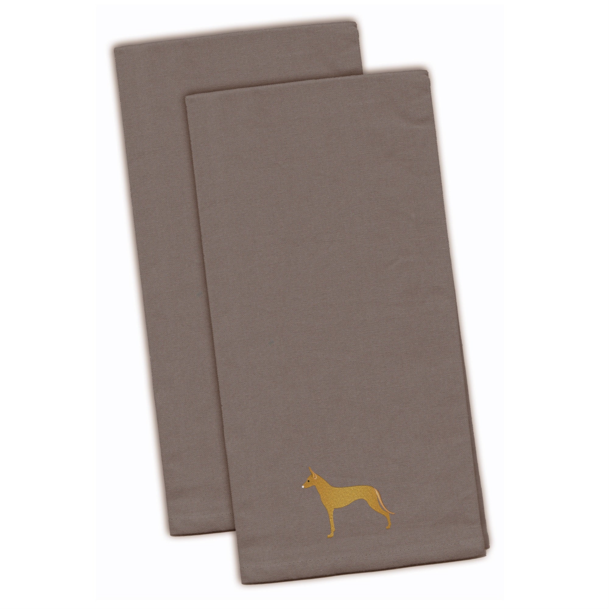 'Caroline'S Treasures Bb3388Gytwe Pharaoh Hound Gray Embroidered Kitchen Towel (Set Of 2), 28'''' X 19'''', Multicolor''