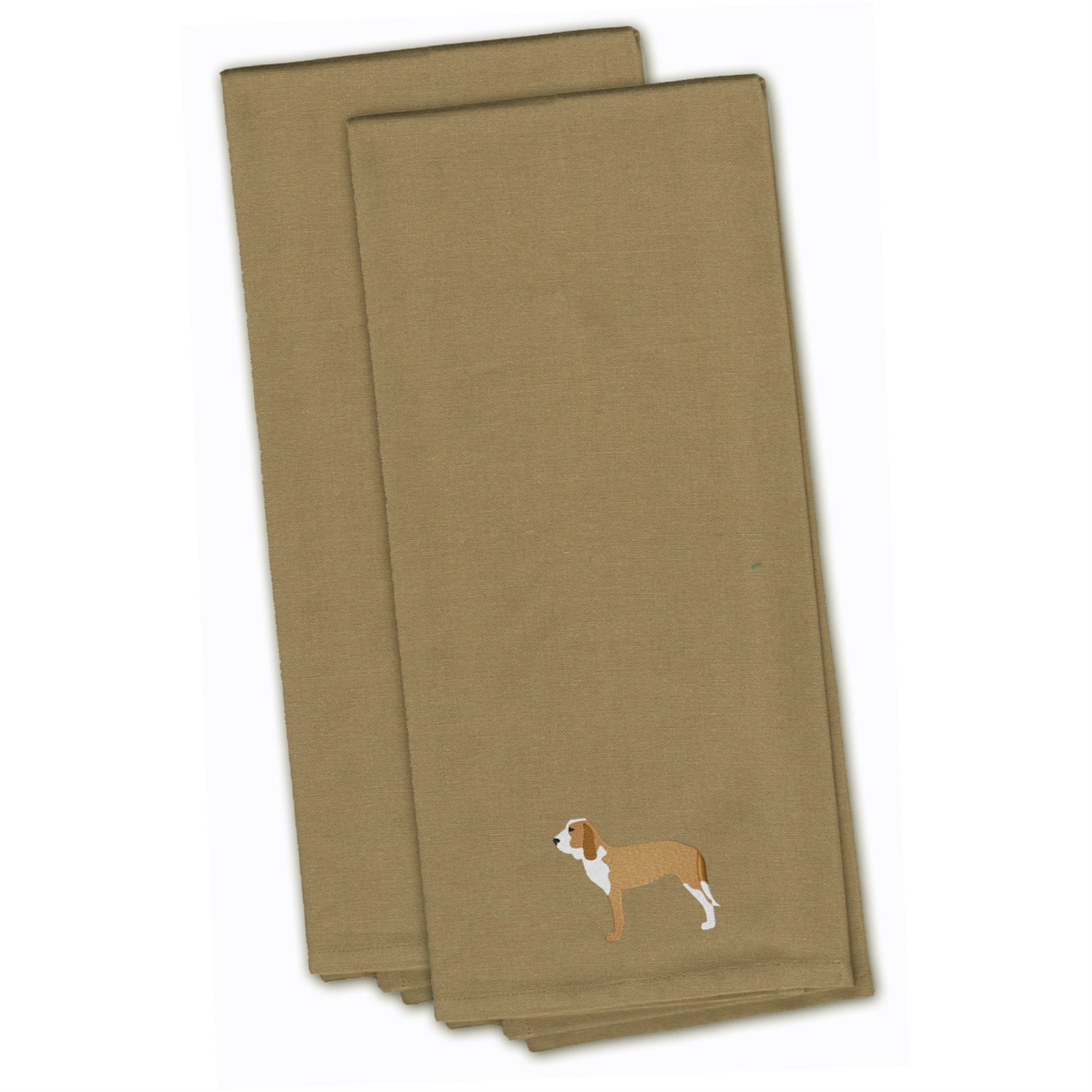 'Caroline'S Treasures Bb3391Tntwe Spanish Hound Tan Embroidered Kitchen Towel (Set Of 2), 28'''' X 19'''', Multicolor''