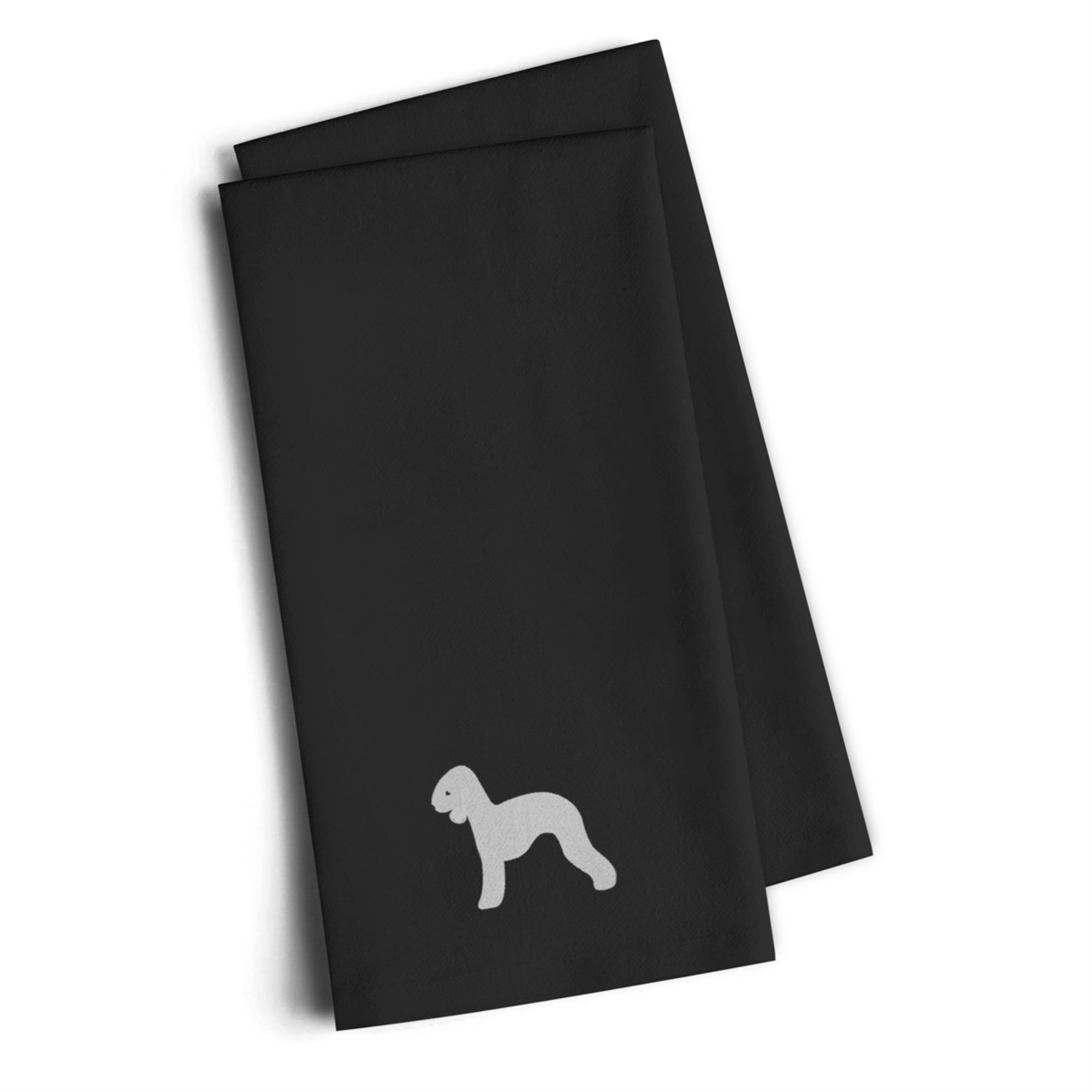 'Caroline'S Treasures Bb3394Bktwe Bedlington Terrier Black Embroidered Kitchen Towel (Set Of 2), 28'''' H X 19'''' W, Multicolo