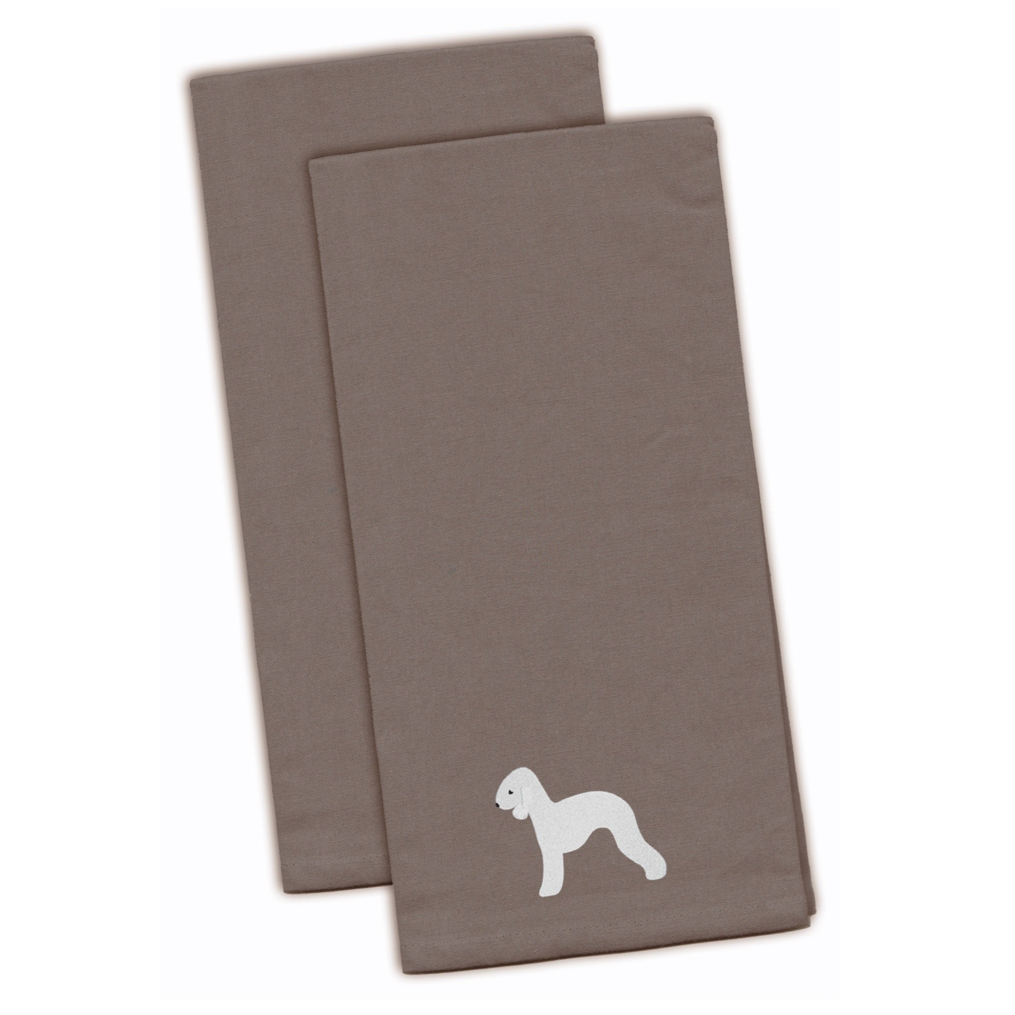'Caroline'S Treasures Bb3394Gytwe Bedlington Terrier Gray Embroidered Kitchen Towel (Set Of 2), 28'''' X 19'''', Multicolor''