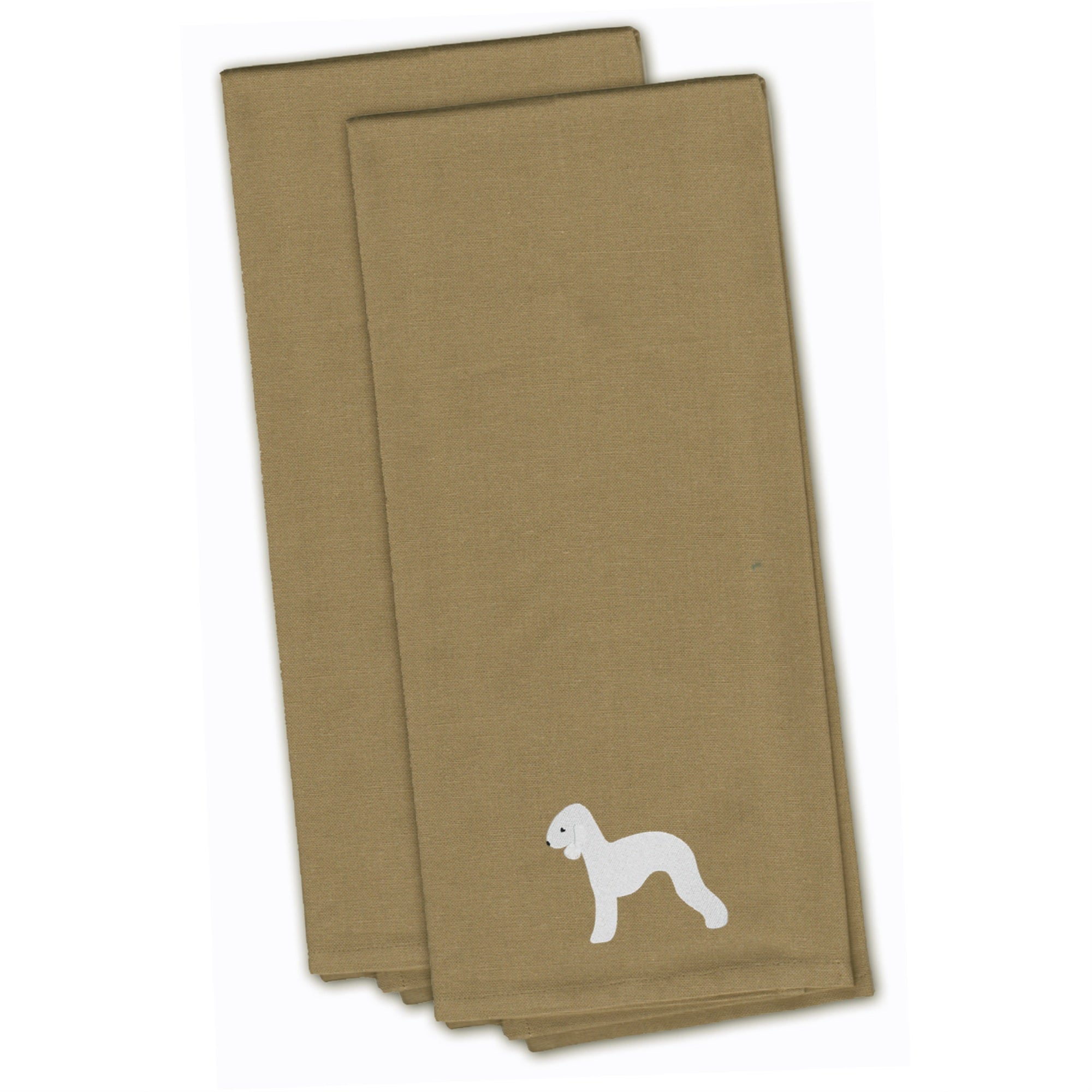 'Caroline'S Treasures Bb3394Tntwe Bedlington Terrier Tan Embroidered Kitchen Towel (Set Of 2), 28'''' X 19'''', Multicolor''