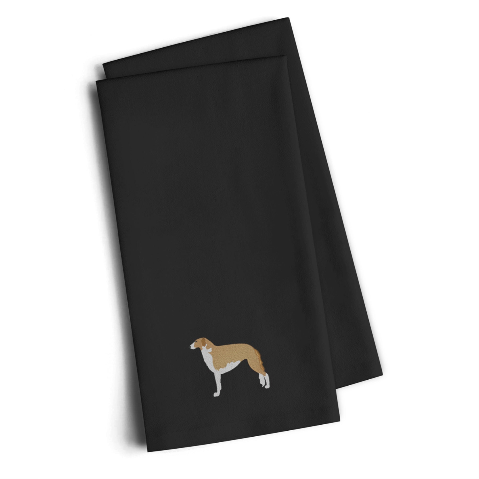 'Caroline'S Treasures Bb3399Bktwe Borzoi Russian Greyhound Black Embroidered Kitchen Towel (Set Of 2), 28'''' H X 19'''' W, Mul