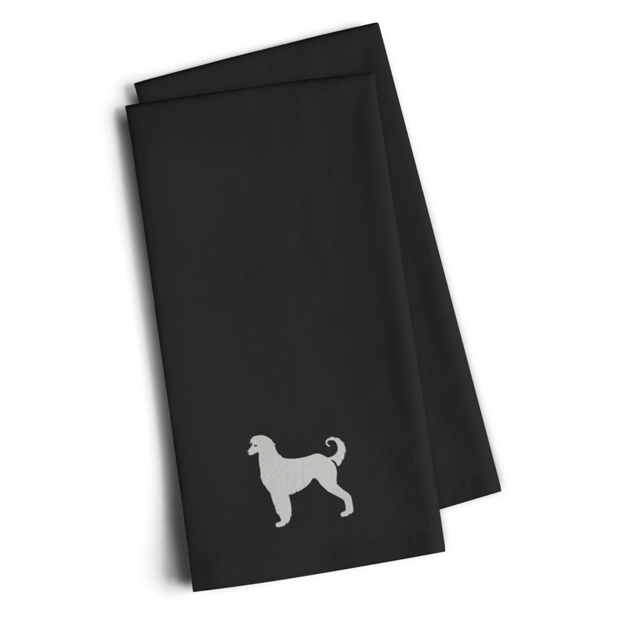 'Caroline'S Treasures Bb3406Bktwe Afghan Hound Black Embroidered Kitchen Towel (Set Of 2), 28'''' H X 19'''' W, Multicolor''
