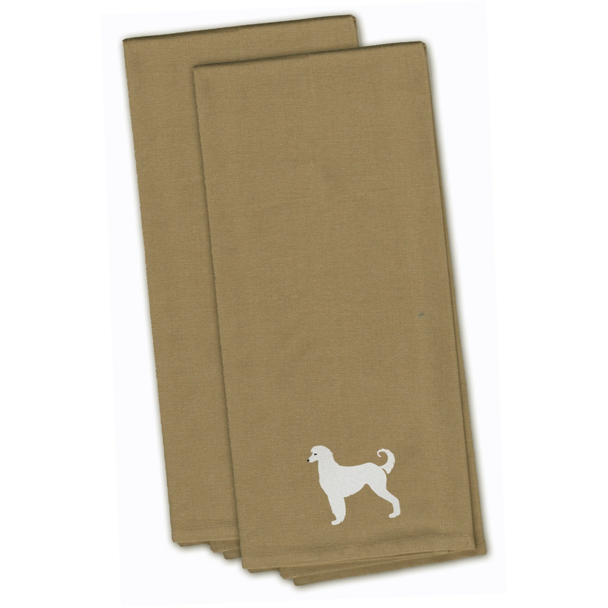 'Caroline'S Treasures Bb3406Tntwe Afghan Hound Tan Embroidered Kitchen Towel (Set Of 2), 28'''' X 19'''', Multicolor''