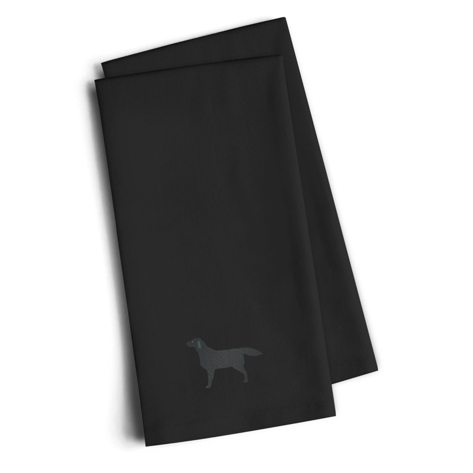 'Caroline'S Treasures Bb3408Bktwe Black Labrador Retriever Black Embroidered Kitchen Towel (Set Of 2), 28'''' H X 19'''' W, Mul