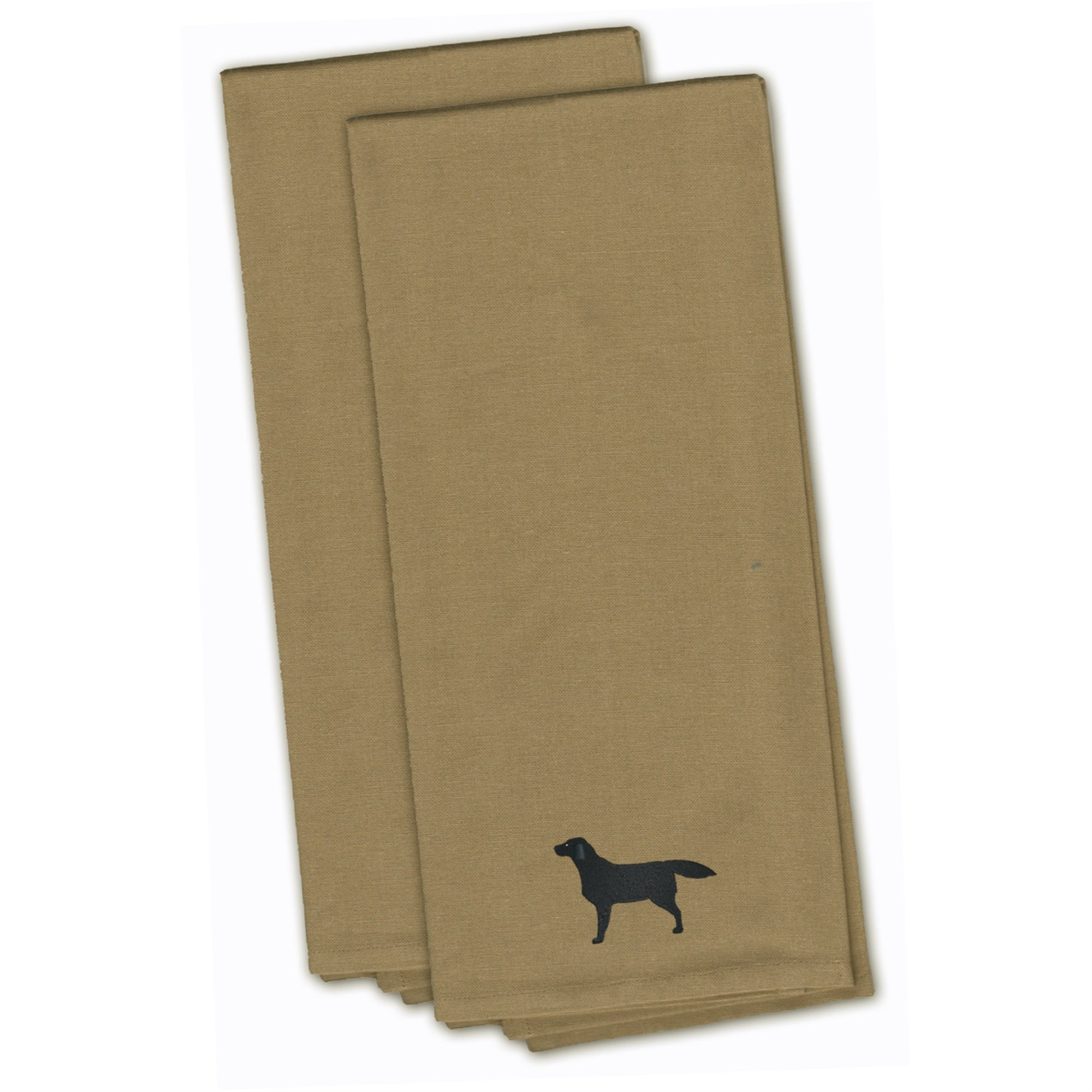 'Caroline'S Treasures Bb3408Tntwe Black Labrador Retriever Tan Embroidered Kitchen Towel (Set Of 2), 28'''' X 19'''', Multicolo