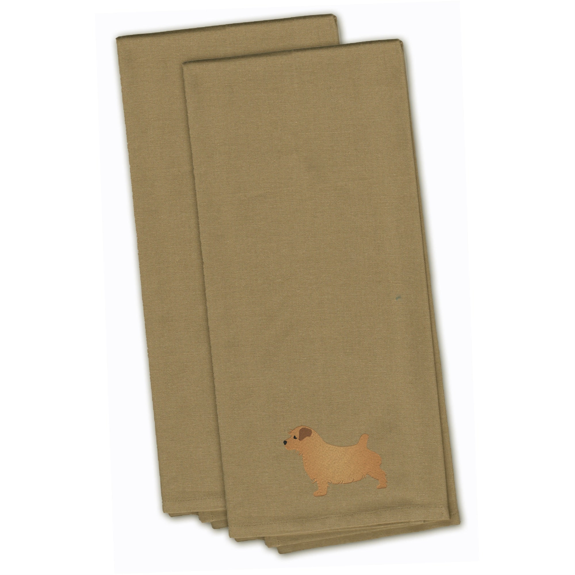 'Caroline'S Treasures Bb3409Tntwe Norfolk Terrier Tan Embroidered Kitchen Towel (Set Of 2), 28'''' X 19'''', Multicolor''