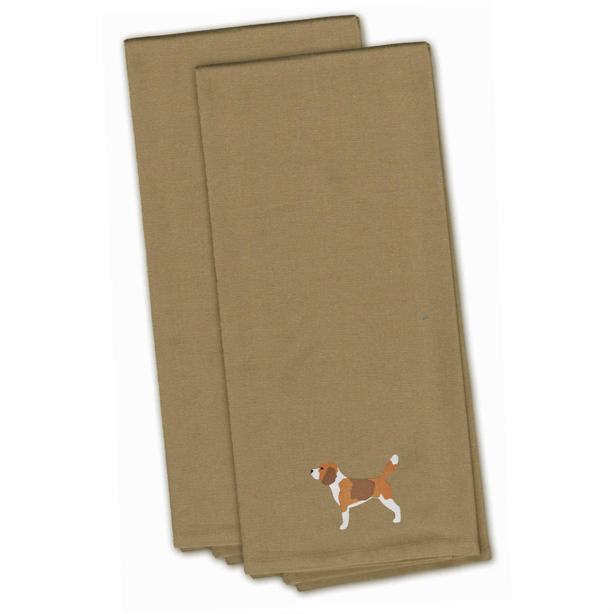 'Caroline'S Treasures Bb3410Tntwe Beagle Tan Embroidered Kitchen Towel (Set Of 2), 28'''' X 19'''', Multicolor''