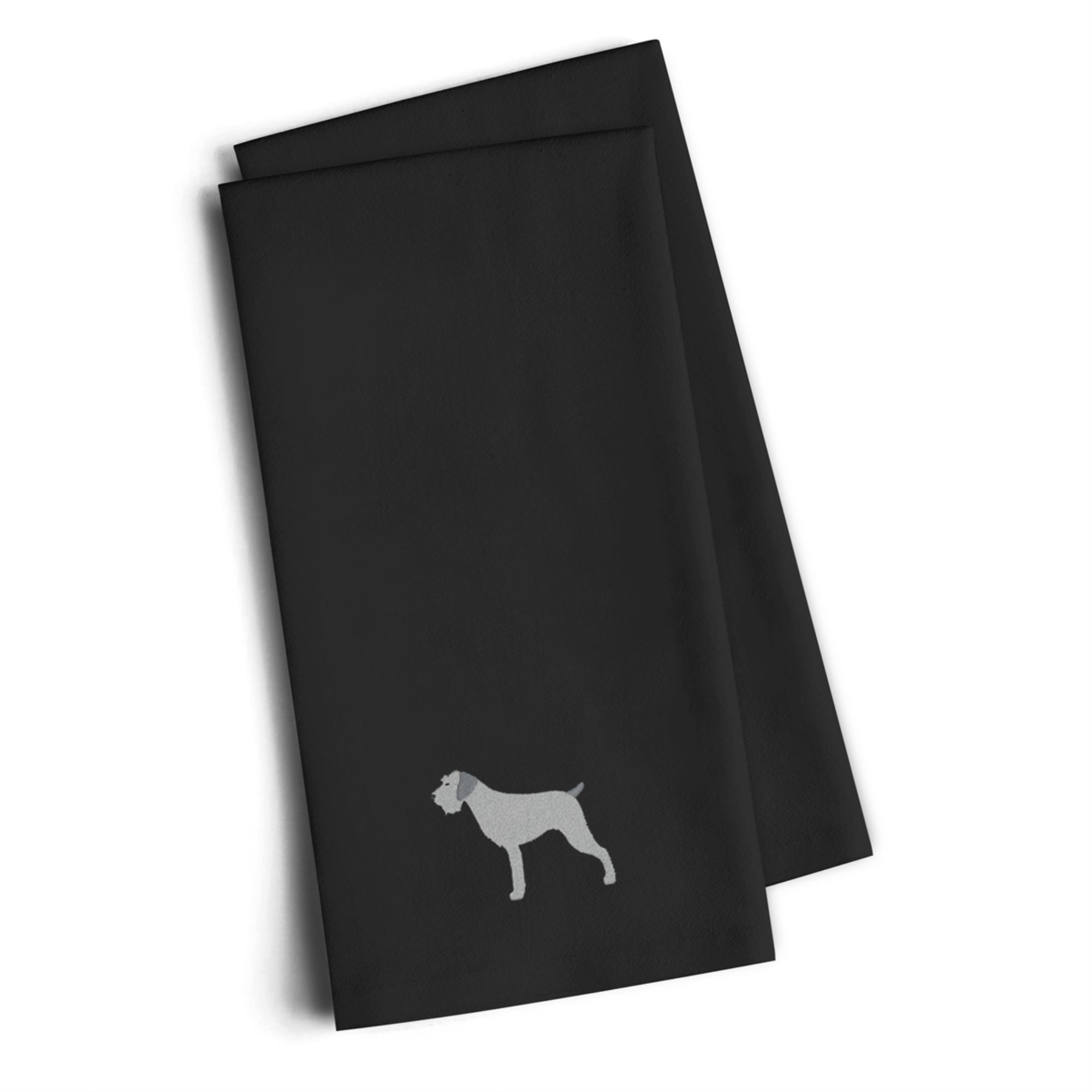 'Caroline'S Treasures Bb3411Bktwe German Wirehaired Pointer Black Embroidered Kitchen Towel (Set Of 2), 28'''' H X 19'''' W, Mu