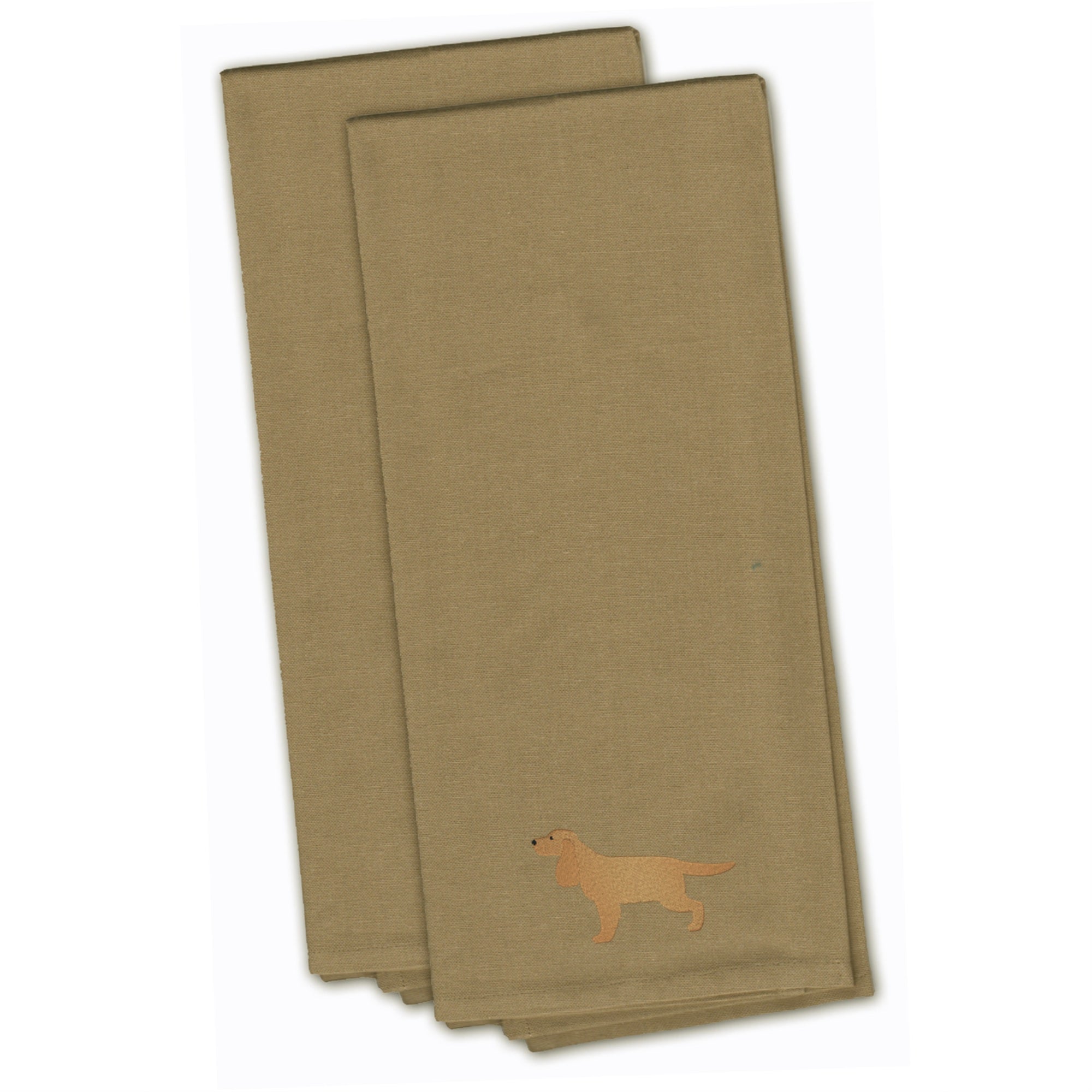 'Caroline'S Treasures Bb3412Tntwe English Cocker Spaniel Tan Embroidered Kitchen Towel (Set Of 2), 28'''' X 19'''', Multicolor'