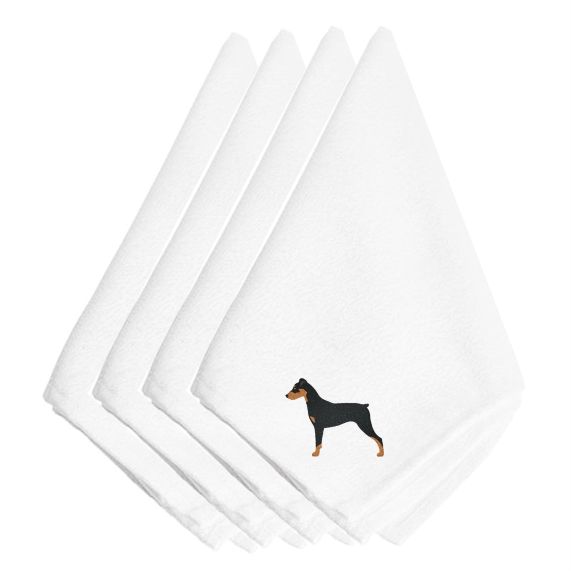 'Caroline'S Treasures Bb3413Npke German Pinscher Embroidered Napkins (Set Of 4), 20'''', Multicolor''