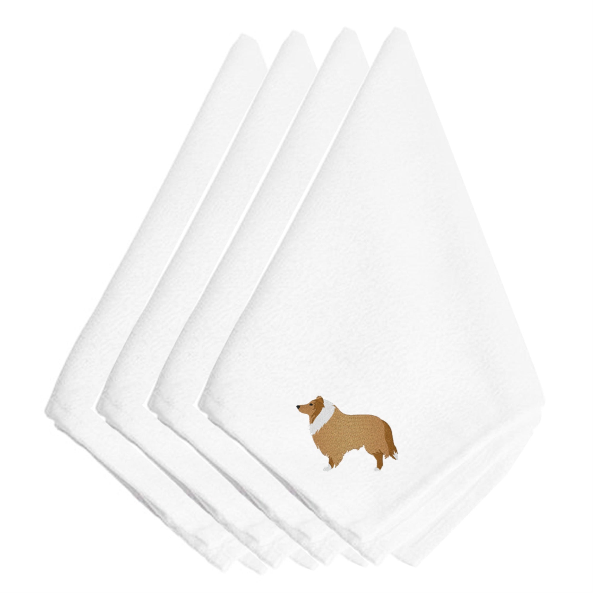 'Caroline'S Treasures Bb3416Npke Collie Embroidered Napkins (Set Of 4), 20'''', Multicolor''