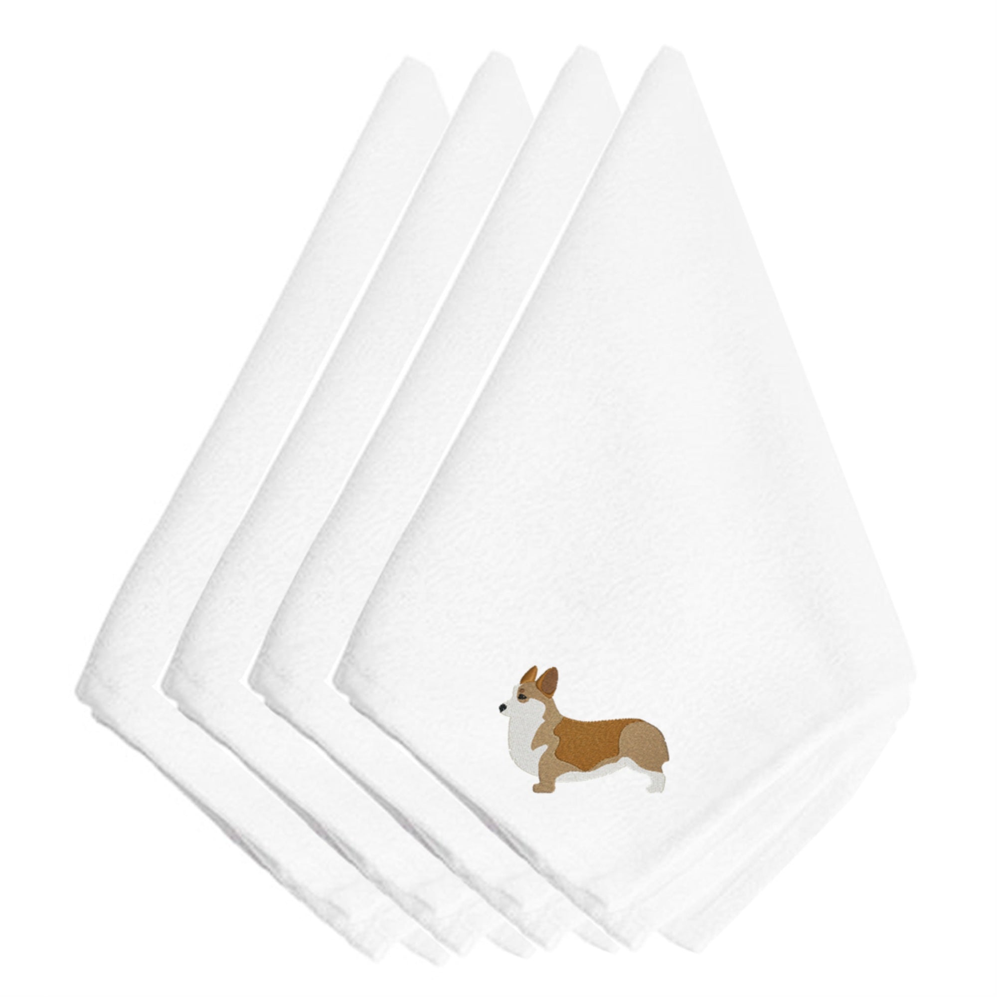 'Caroline'S Treasures Bb3420Npke Corgi Embroidered Napkins (Set Of 4), 20'''', Multicolor''