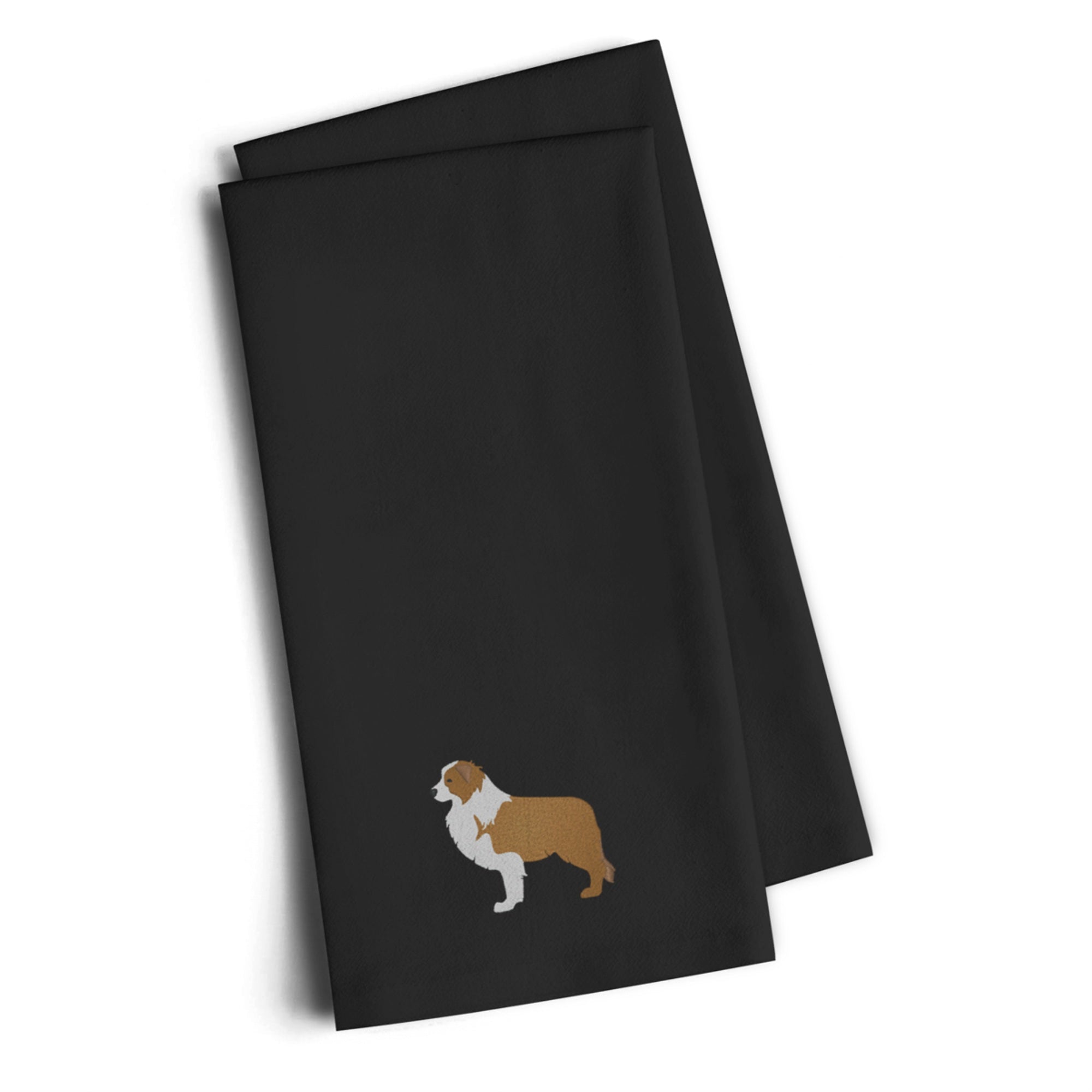 'Caroline'S Treasures Bb3422Bktwe Red Border Collie Black Embroidered Kitchen Towel (Set Of 2), 28'''' H X 19'''' W, Multicolor