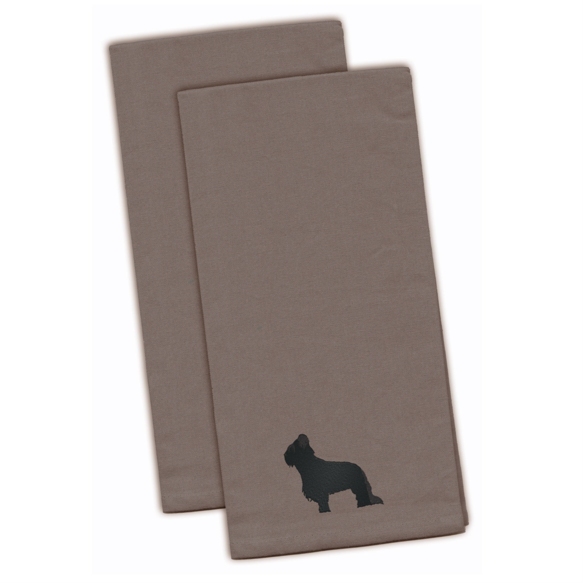 'Caroline'S Treasures Bb3426Gytwe Briard Gray Embroidered Kitchen Towel (Set Of 2), 28'''' X 19'''', Multicolor''