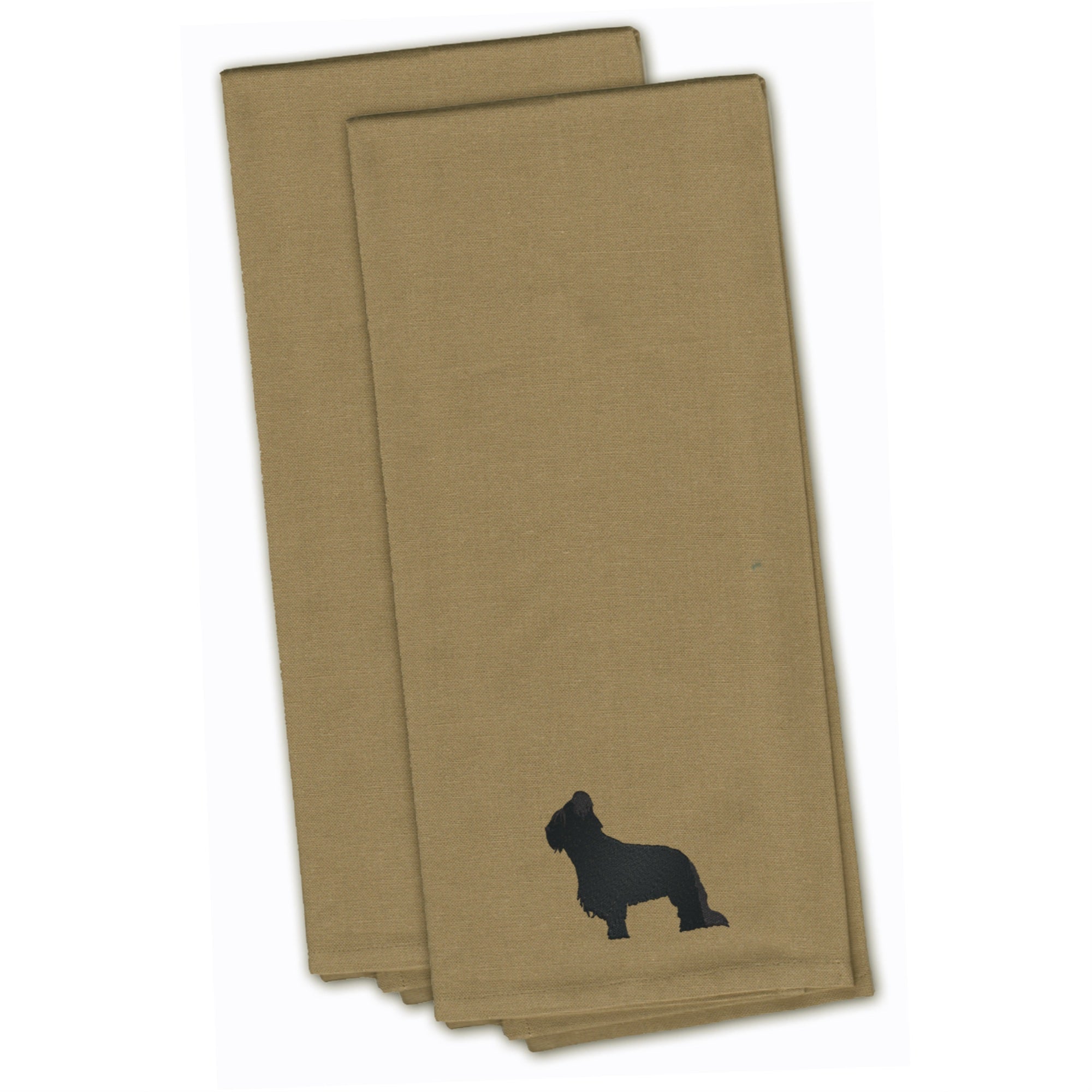 'Caroline'S Treasures Bb3426Tntwe Briard Tan Embroidered Kitchen Towel (Set Of 2), 28'''' X 19'''', Multicolor''