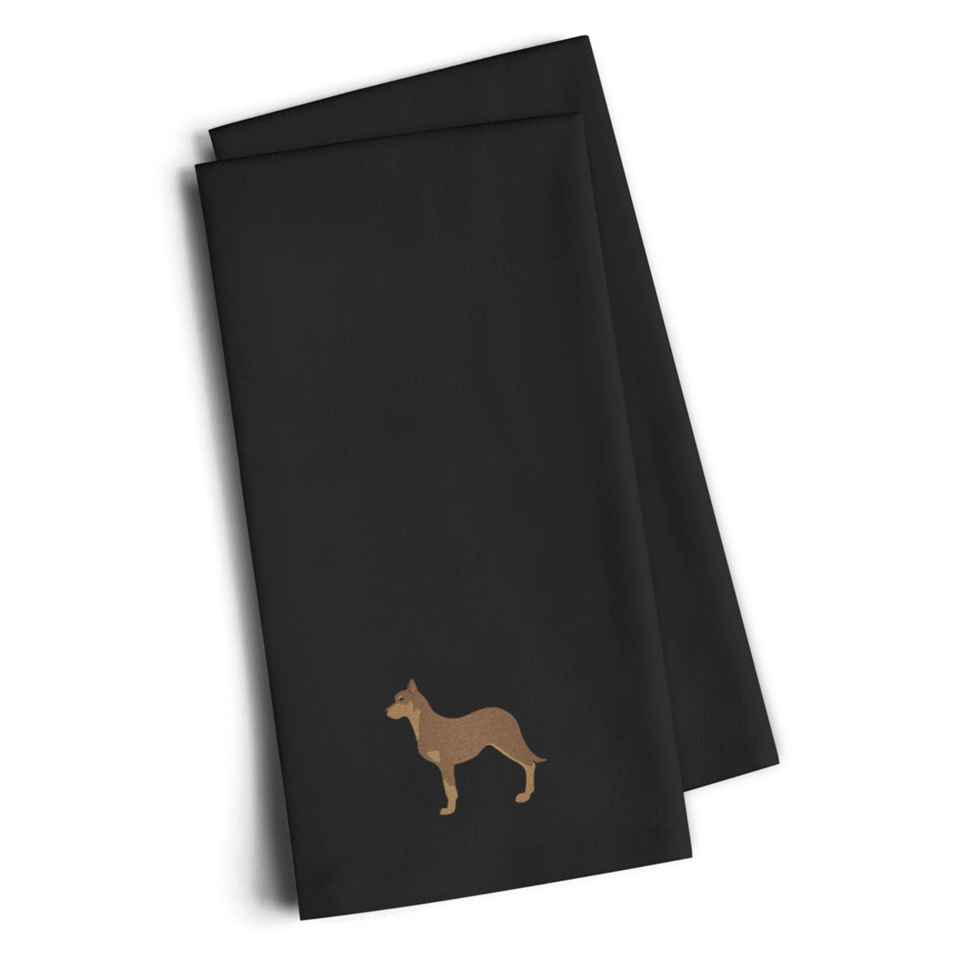 'Caroline'S Treasures Bb3429Bktwe Australian Kelpie Dog Black Embroidered Kitchen Towel (Set Of 2), 28'''' H X 19'''' W, Multic