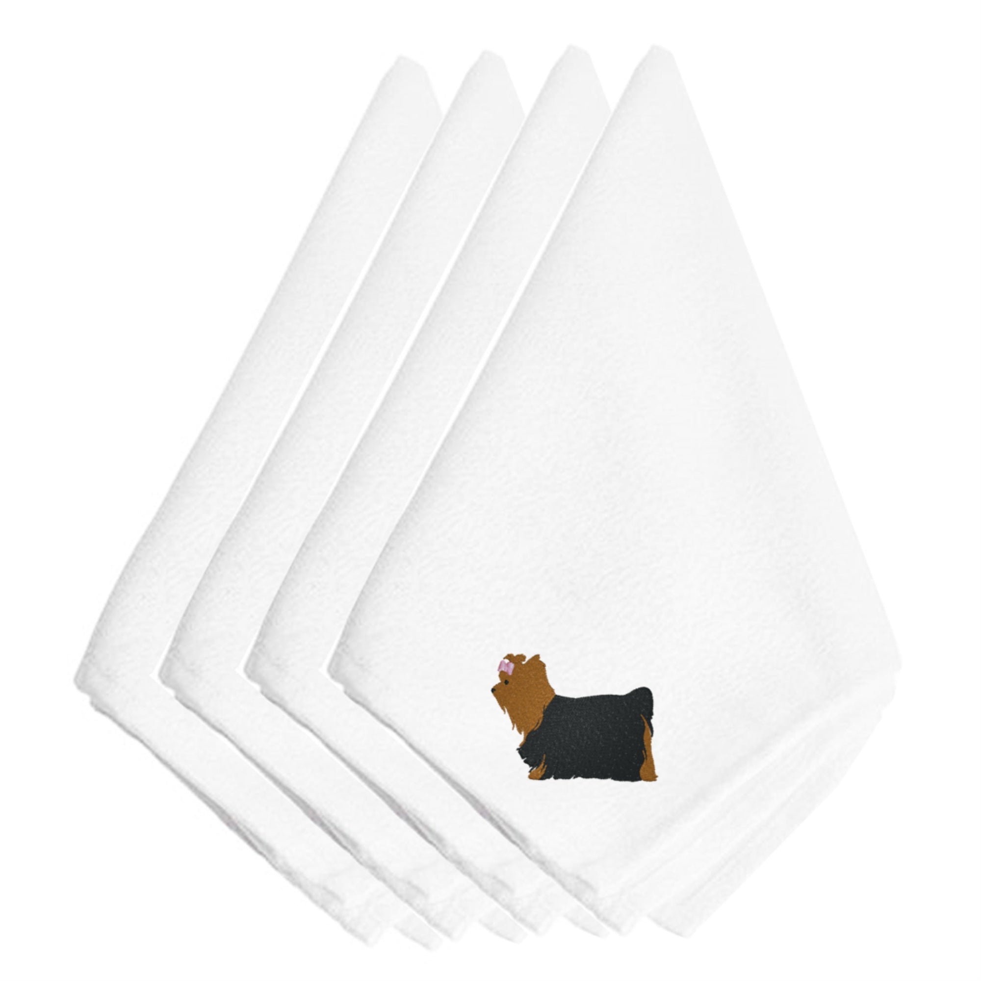 'Caroline'S Treasures Bb3434Npke Yorkshire Terrier Yorkie Embroidered Napkins (Set Of 4), 20'''', Multicolor''