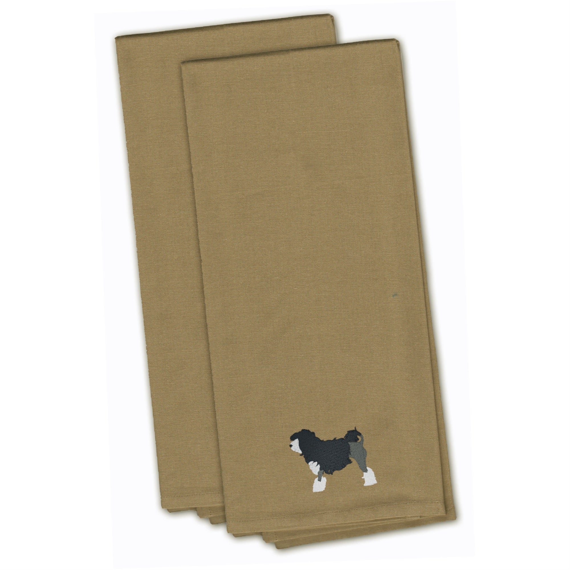 'Caroline'S Treasures Bb3435Tntwe Lowchen Tan Embroidered Kitchen Towel (Set Of 2), 28'''' X 19'''', Multicolor''