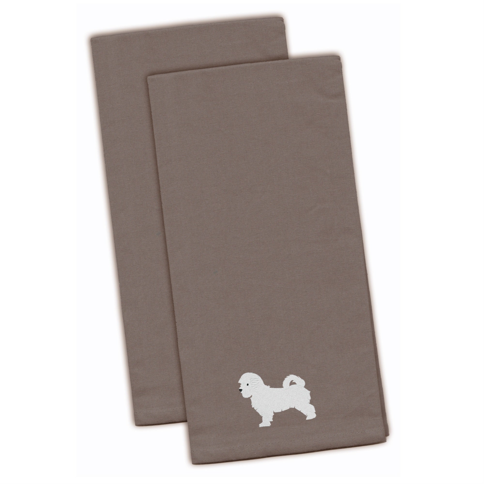 'Caroline'S Treasures Bb3436Gytwe Maltese Gray Embroidered Kitchen Towel (Set Of 2), 28'''' X 19'''', Multicolor''