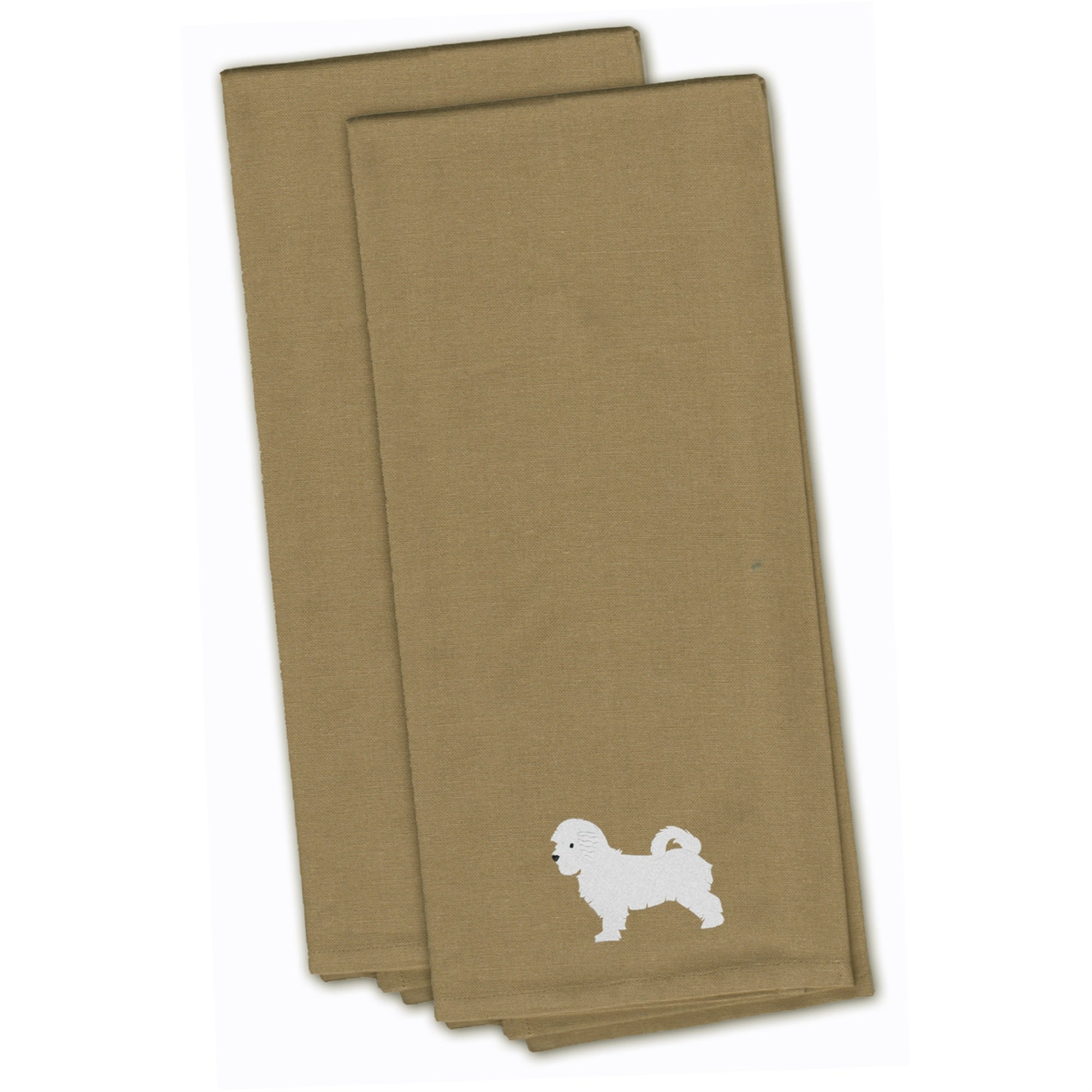 'Caroline'S Treasures Bb3436Tntwe Maltese Tan Embroidered Kitchen Towel (Set Of 2), 28'''' X 19'''', Multicolor''