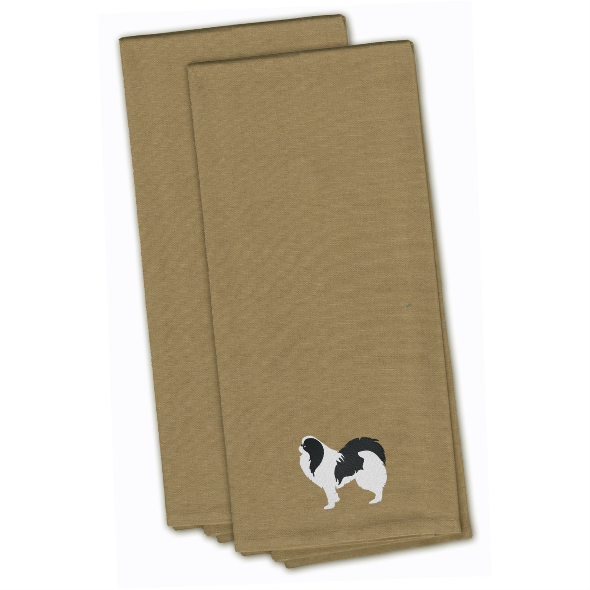 'Caroline'S Treasures Bb3437Tntwe Japanese Chin Tan Embroidered Kitchen Towel (Set Of 2), 28'''' X 19'''', Multicolor''