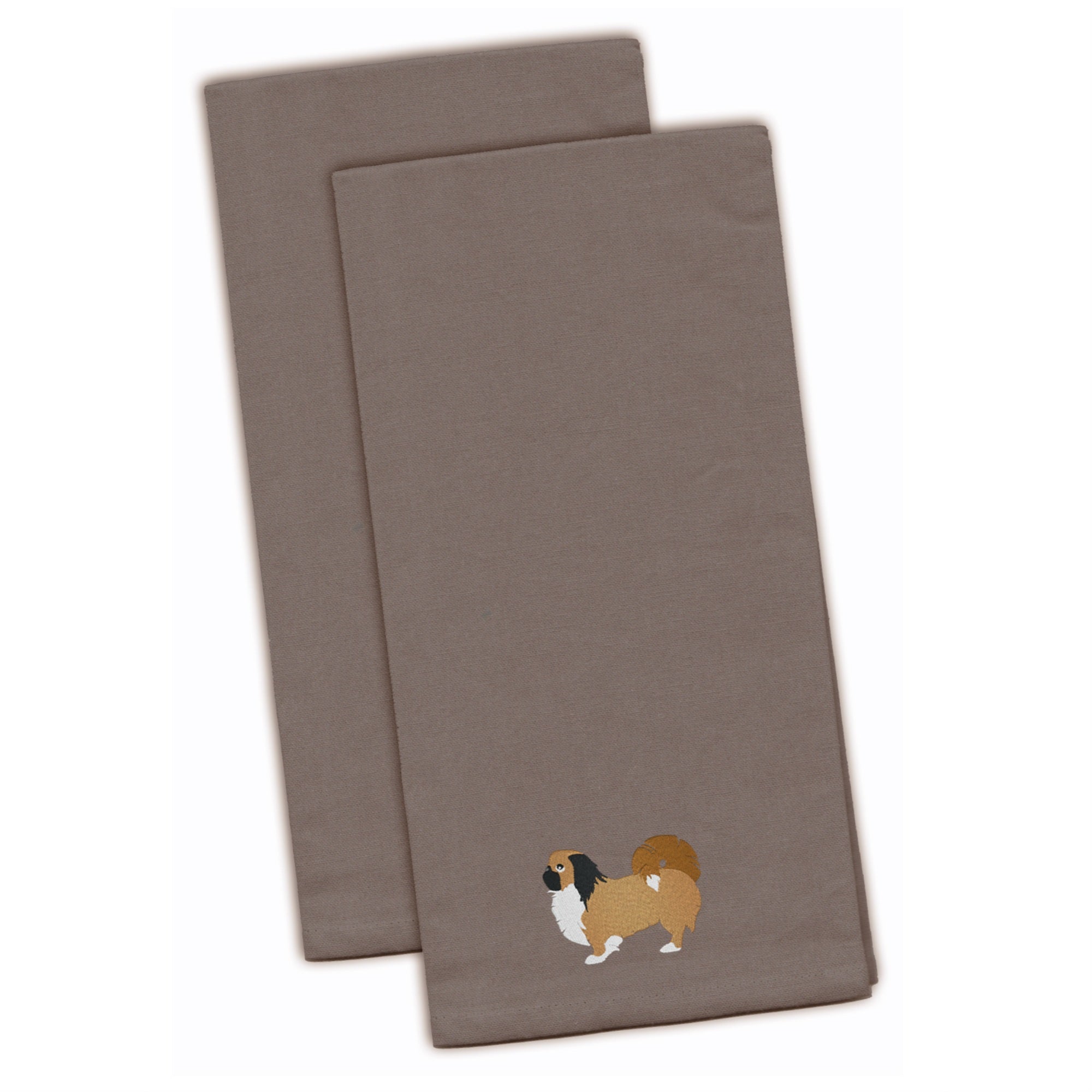 'Caroline'S Treasures Bb3438Gytwe Pekingese Gray Embroidered Kitchen Towel (Set Of 2), 28'''' X 19'''', Multicolor''