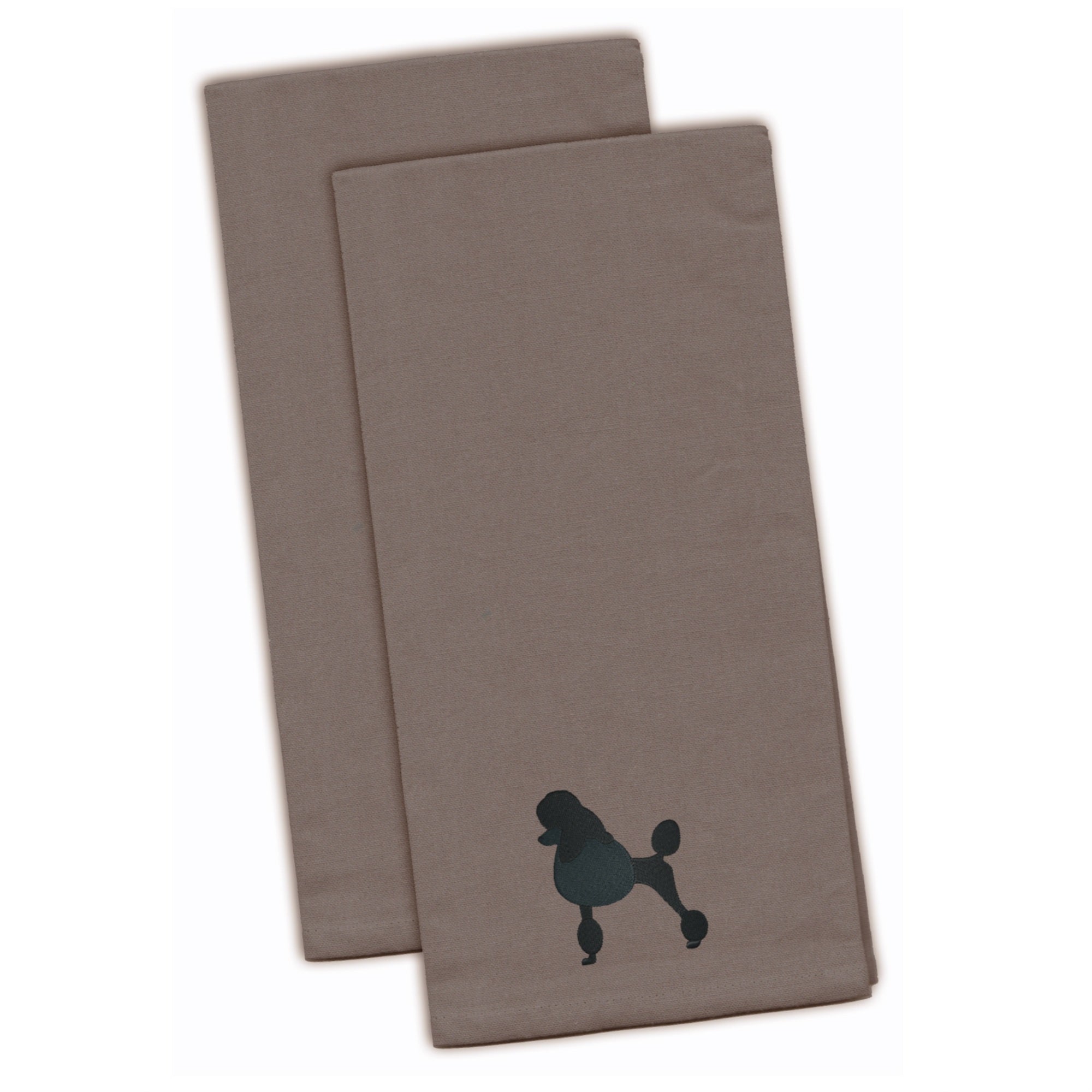 'Caroline'S Treasures Bb3439Gytwe Poodle Gray Embroidered Kitchen Towel (Set Of 2), 28'''' X 19'''', Multicolor''