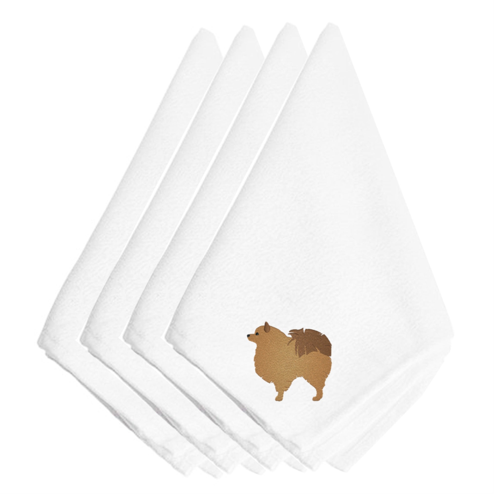 'Caroline'S Treasures Bb3442Npke Pomeranian Embroidered Napkins (Set Of 4), 20'''', Multicolor''