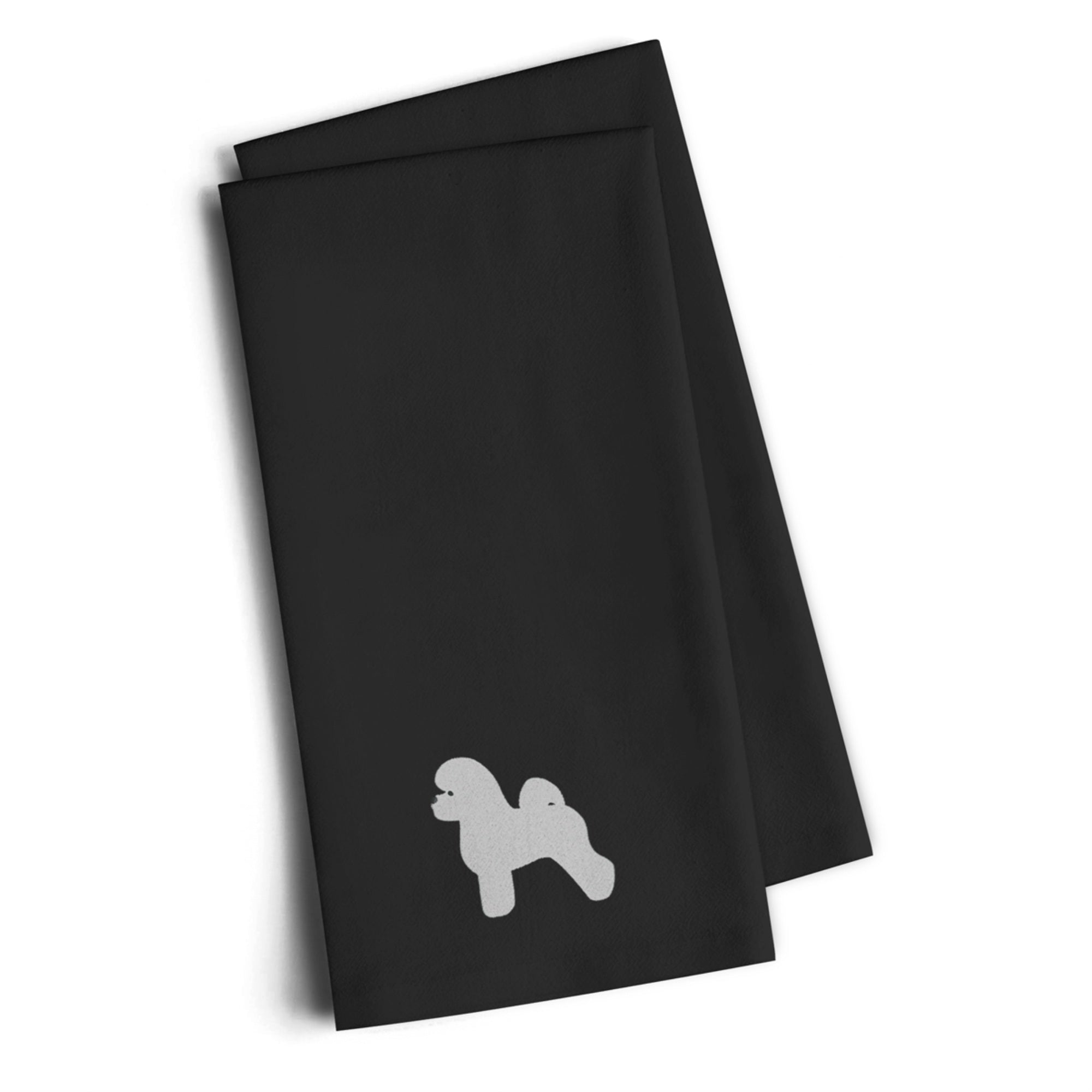 'Caroline'S Treasures Bb3445Bktwe Bichon Frise Black Embroidered Kitchen Towel (Set Of 2), 28'''' H X 19'''' W, Multicolor''