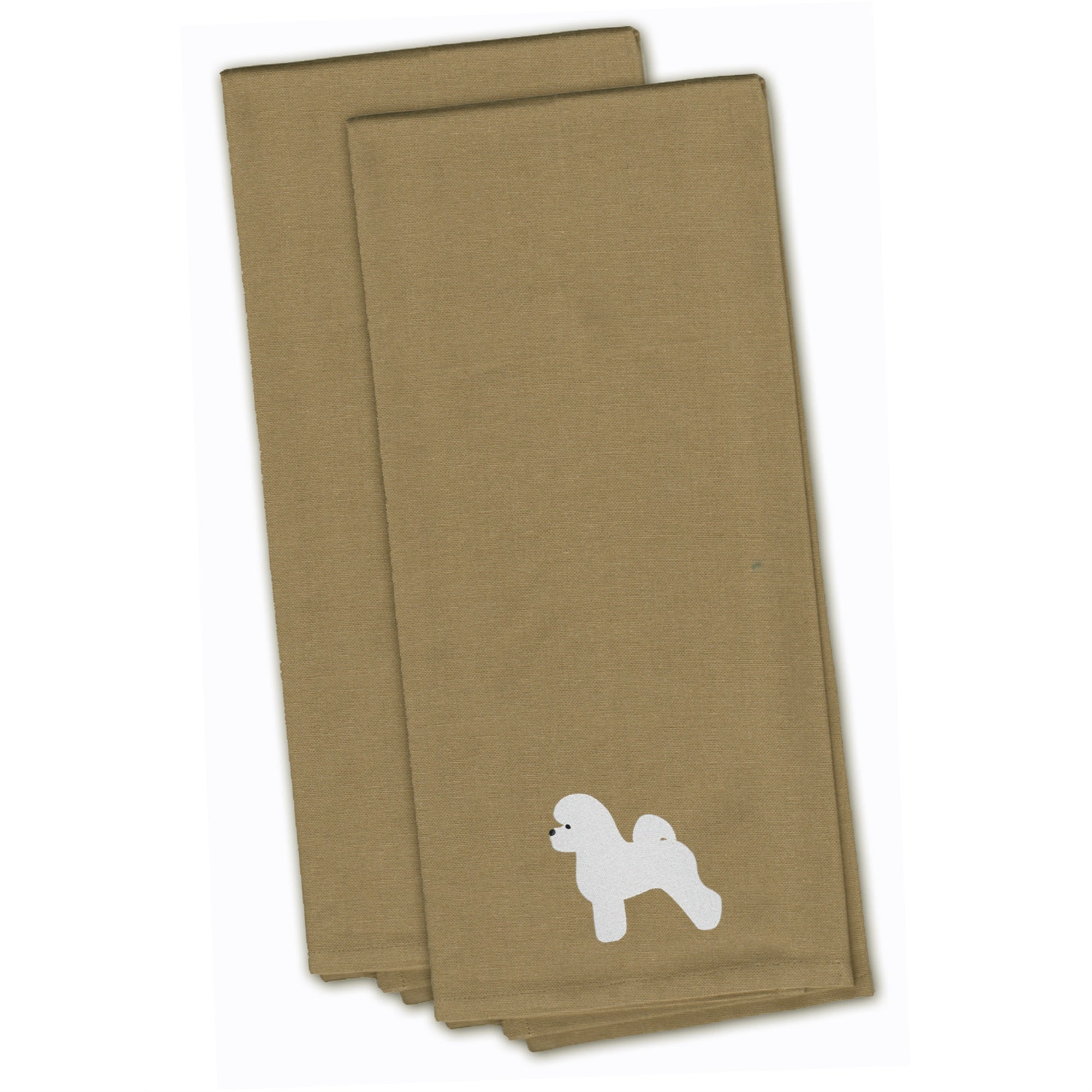 'Caroline'S Treasures Bb3445Tntwe Bichon Frise Tan Embroidered Kitchen Towel (Set Of 2), 28'''' X 19'''', Multicolor''
