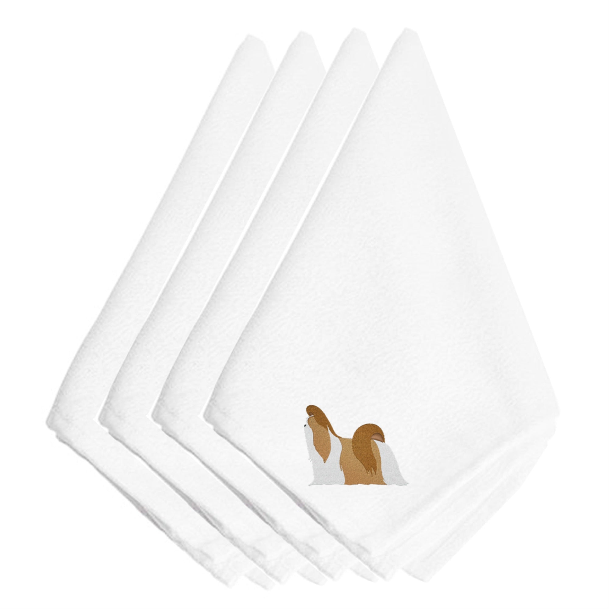'Caroline'S Treasures Bb3446Npke Shih Tzu Embroidered Napkins (Set Of 4), 20'''', Multicolor''