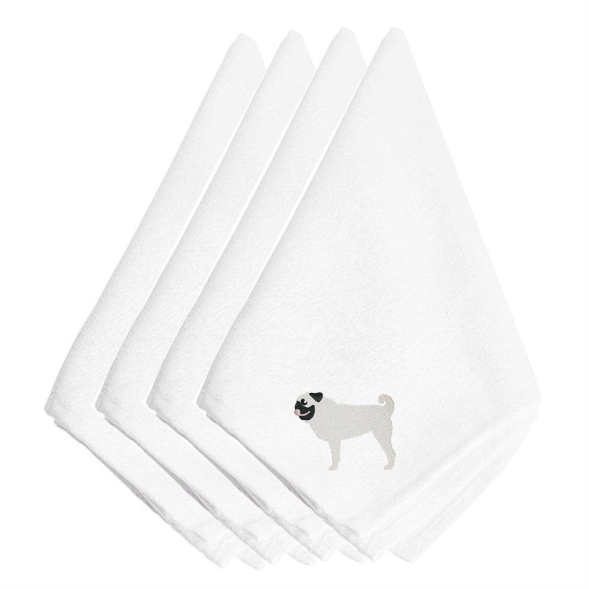 'Caroline'S Treasures Bb3447Npke Pug Embroidered Napkins (Set Of 4), 20'''', Multicolor''