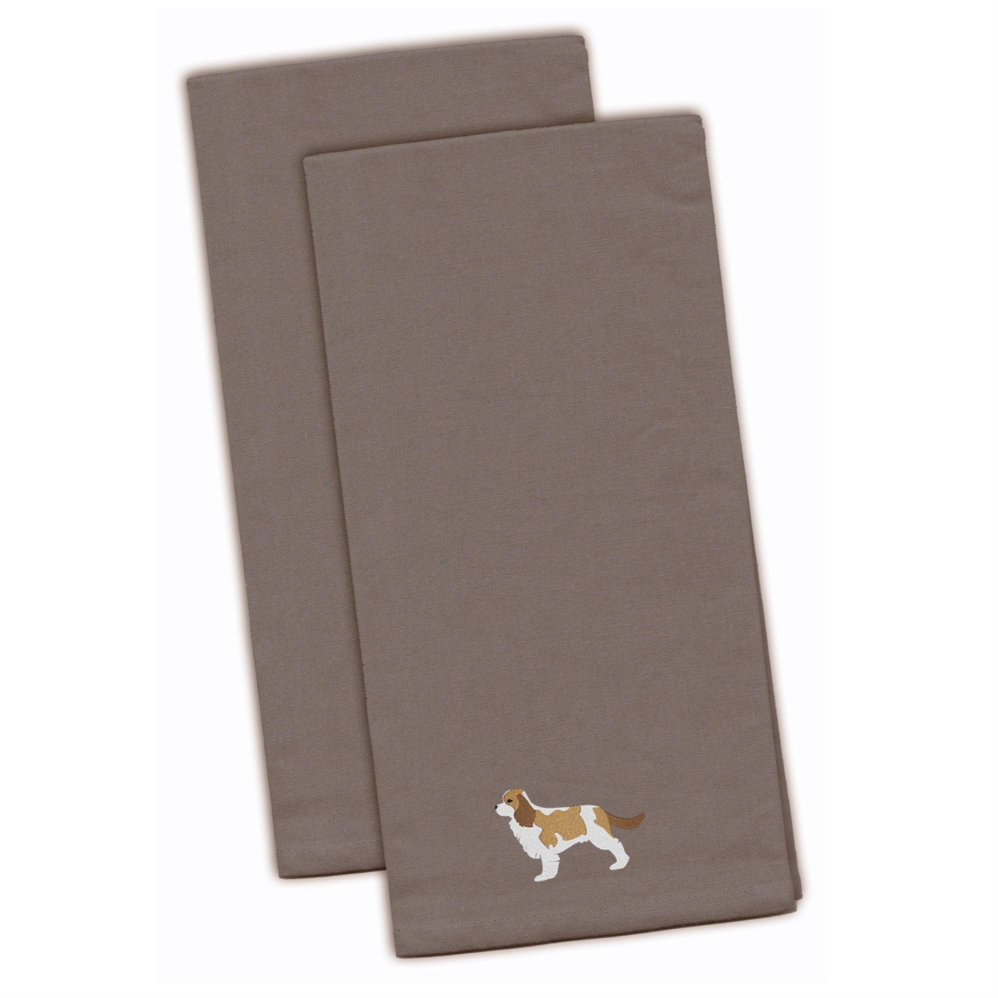 'Caroline'S Treasures Bb3449Gytwe Cavalier King Charles Gray Embroidered Kitchen Towel (Set Of 2), 28'''' X 19'''', Multicolor'