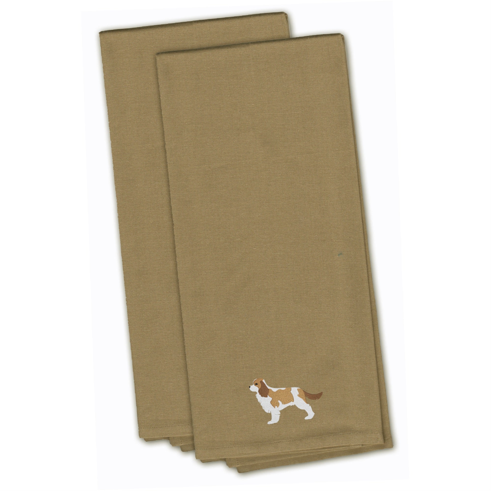 'Caroline'S Treasures Bb3449Tntwe Cavalier King Charles Spaniel Tan Embroidered Kitchen Towel (Set Of 2), 28'''' X 19'''', Mult