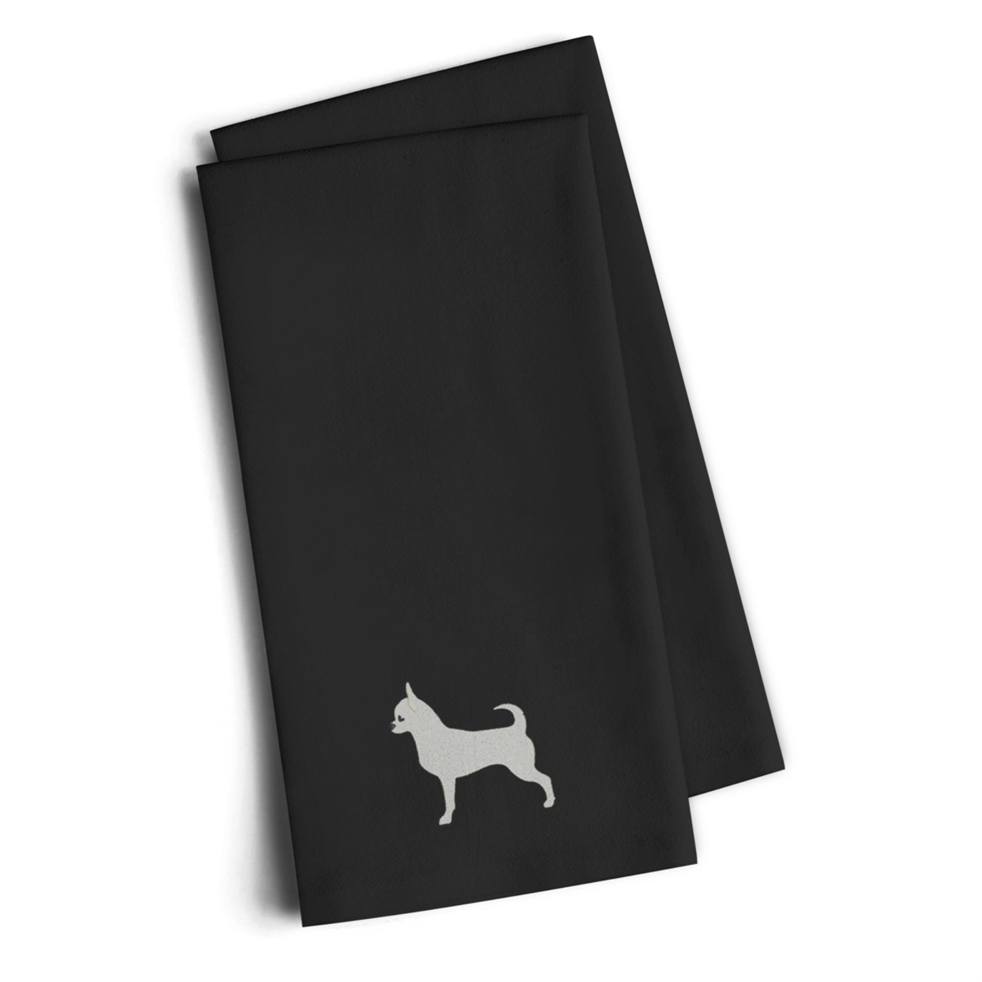 'Caroline'S Treasures Bb3450Bktwe Chihuahua Black Embroidered Kitchen Towel (Set Of 2), 28'''' H X 19'''' W, Multicolor''