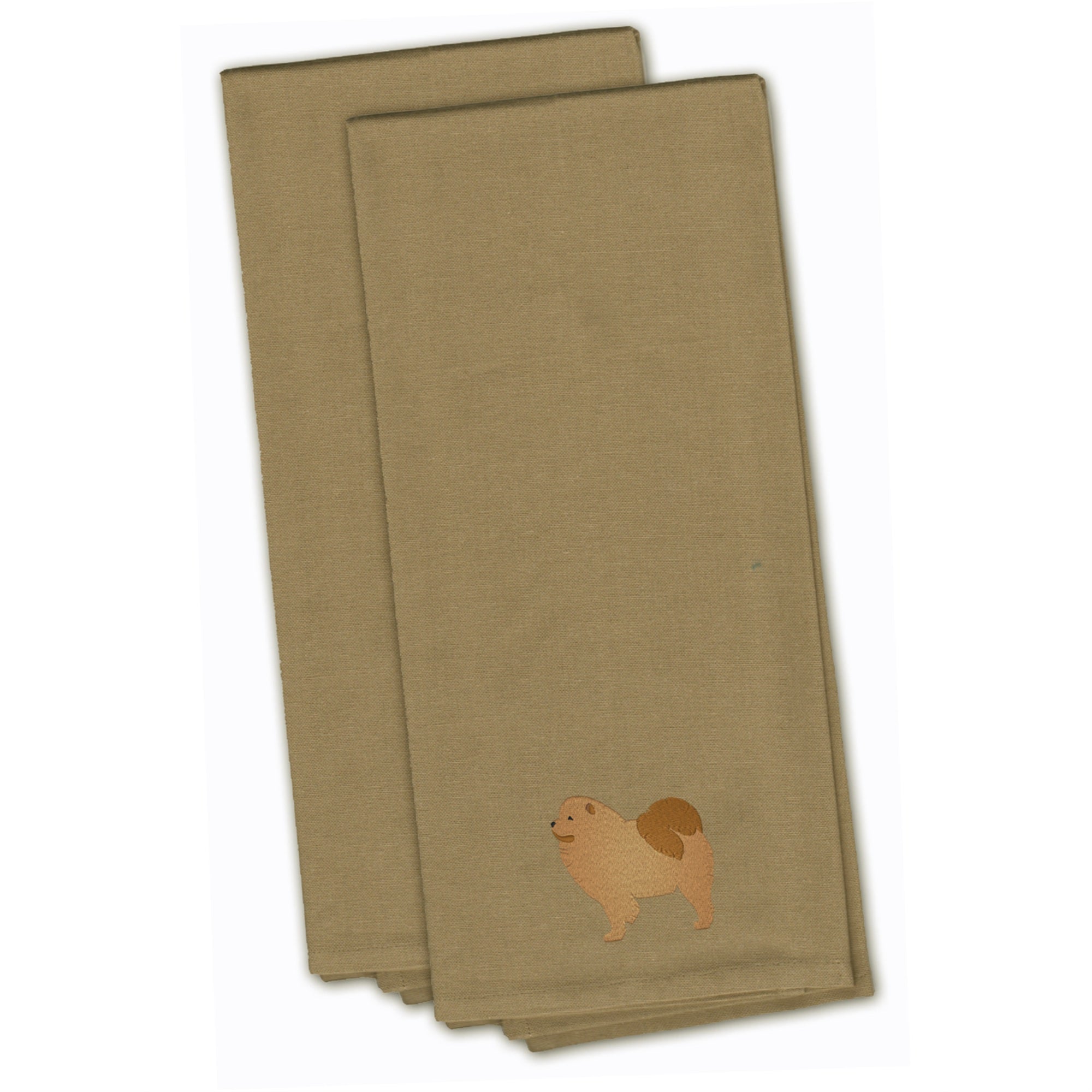 'Caroline'S Treasures Bb3451Tntwe Chow Chow Tan Embroidered Kitchen Towel (Set Of 2), 28'''' X 19'''', Multicolor''