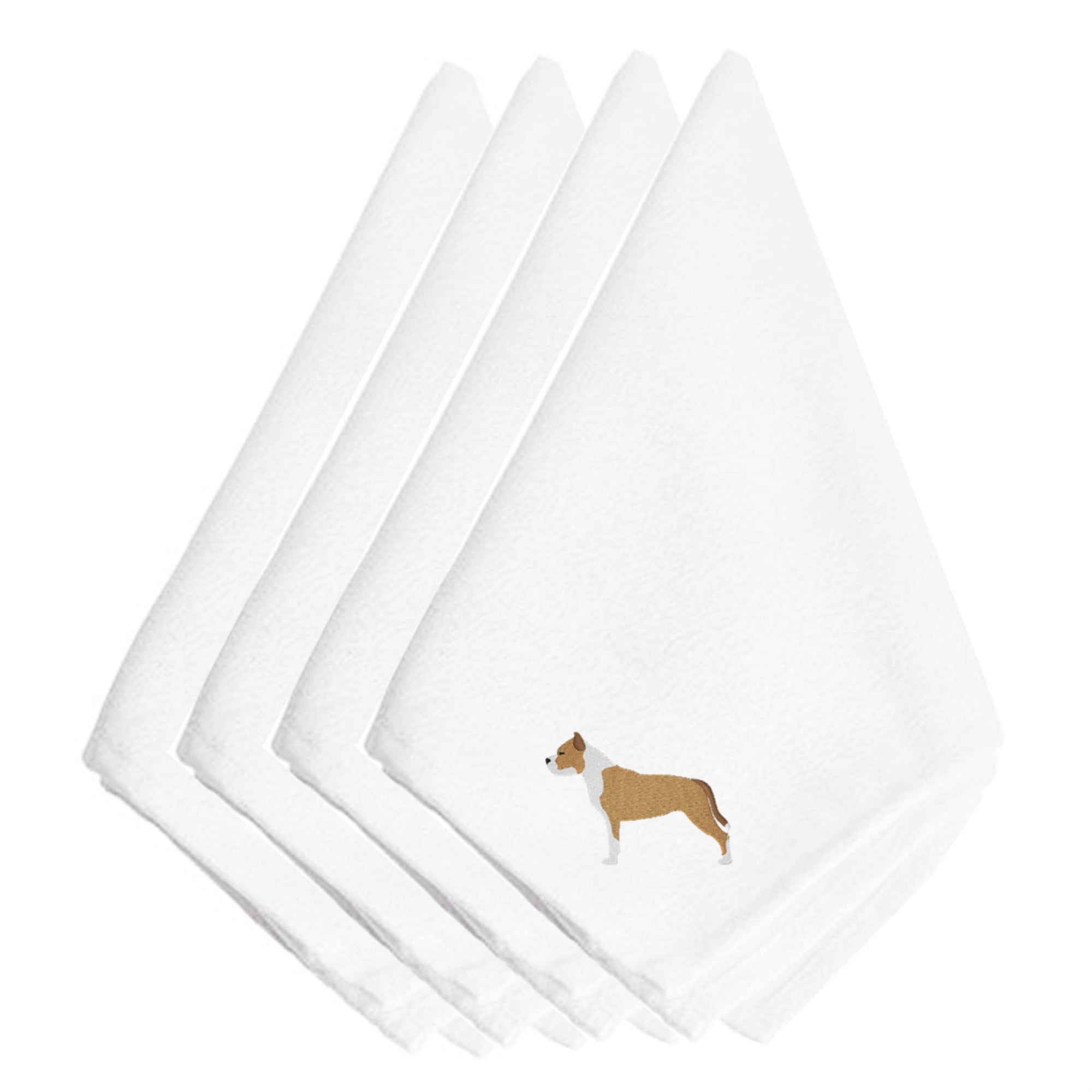 'Caroline'S Treasures Bb3454Npke Staffordshire Bull Terrier Embroidered Napkins (Set Of 4), 20'''', Multicolor''
