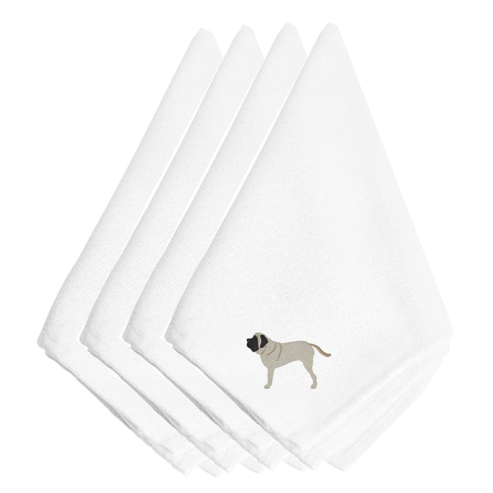 'Caroline'S Treasures Bb3456Npke English Mastiff Embroidered Napkins (Set Of 4), 20'''', Multicolor''