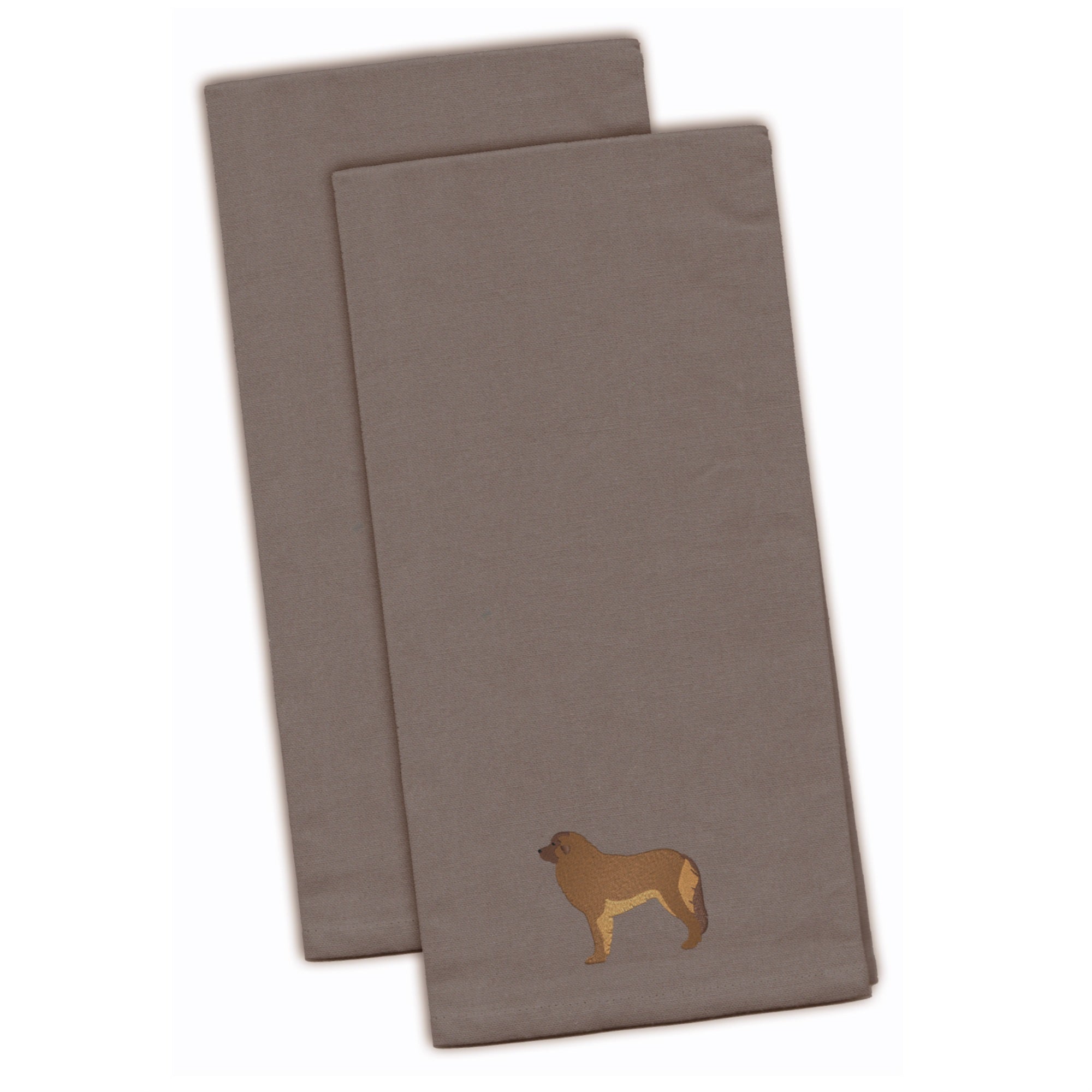 'Caroline'S Treasures Bb3458Gytwe Leonberger Gray Embroidered Kitchen Towel (Set Of 2), 28'''' X 19'''', Multicolor''