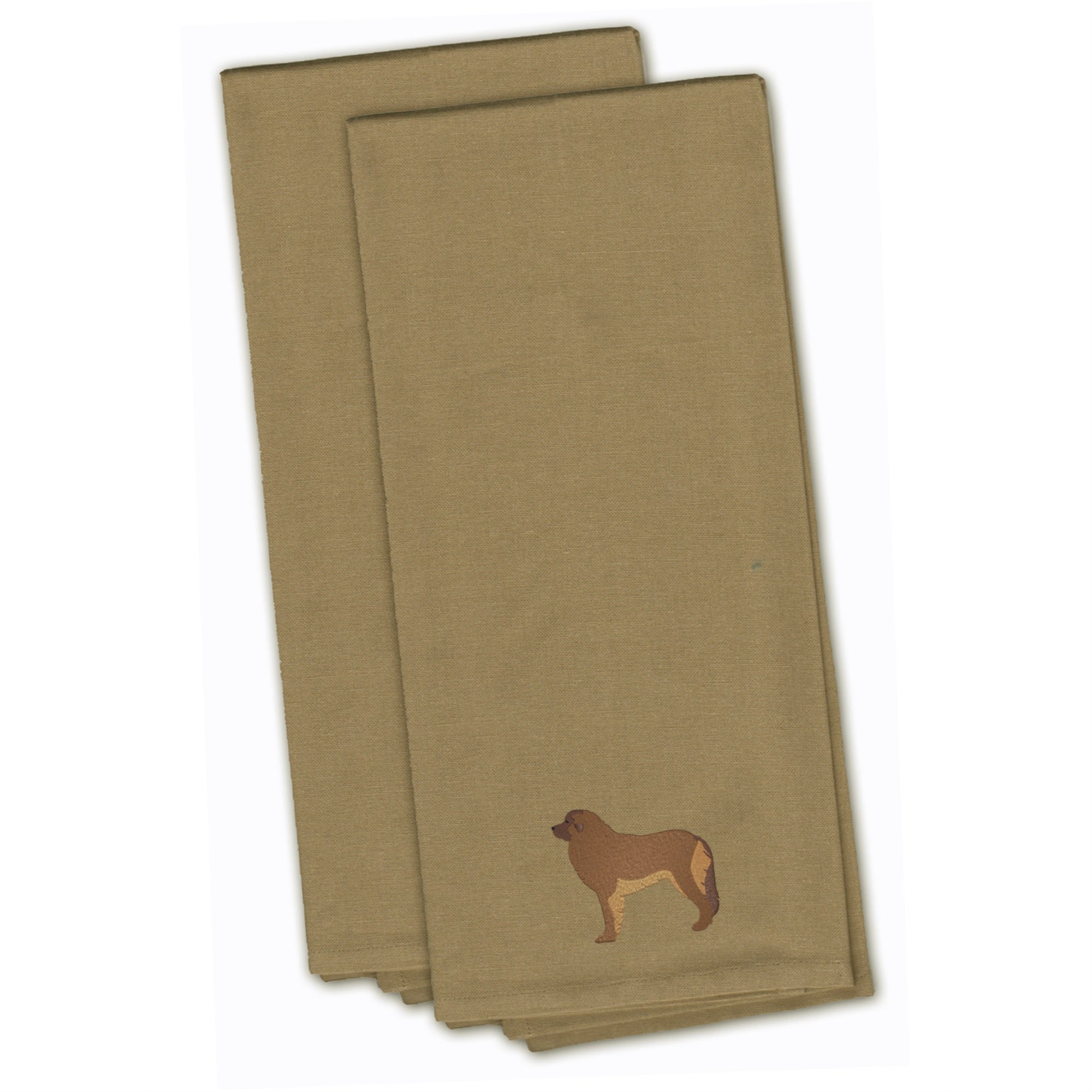 'Caroline'S Treasures Bb3458Tntwe Leonberger Tan Embroidered Kitchen Towel (Set Of 2), 28'''' X 19'''', Multicolor''