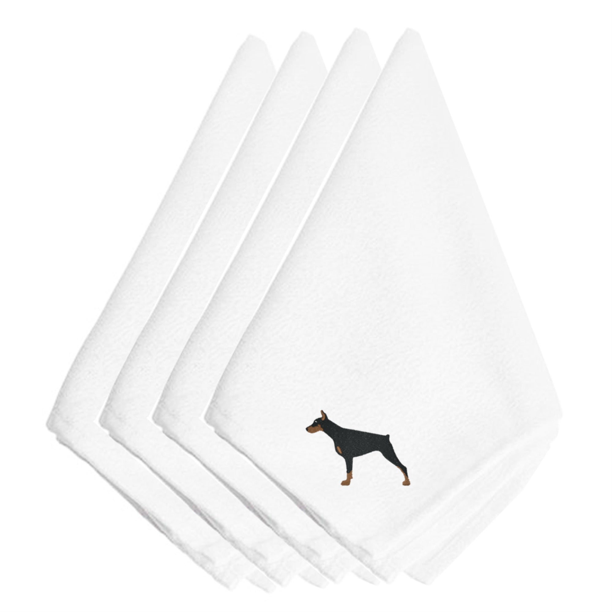 'Caroline'S Treasures Bb3460Npke Doberman Pinscher Embroidered Napkins (Set Of 4), 20'''', Multicolor''