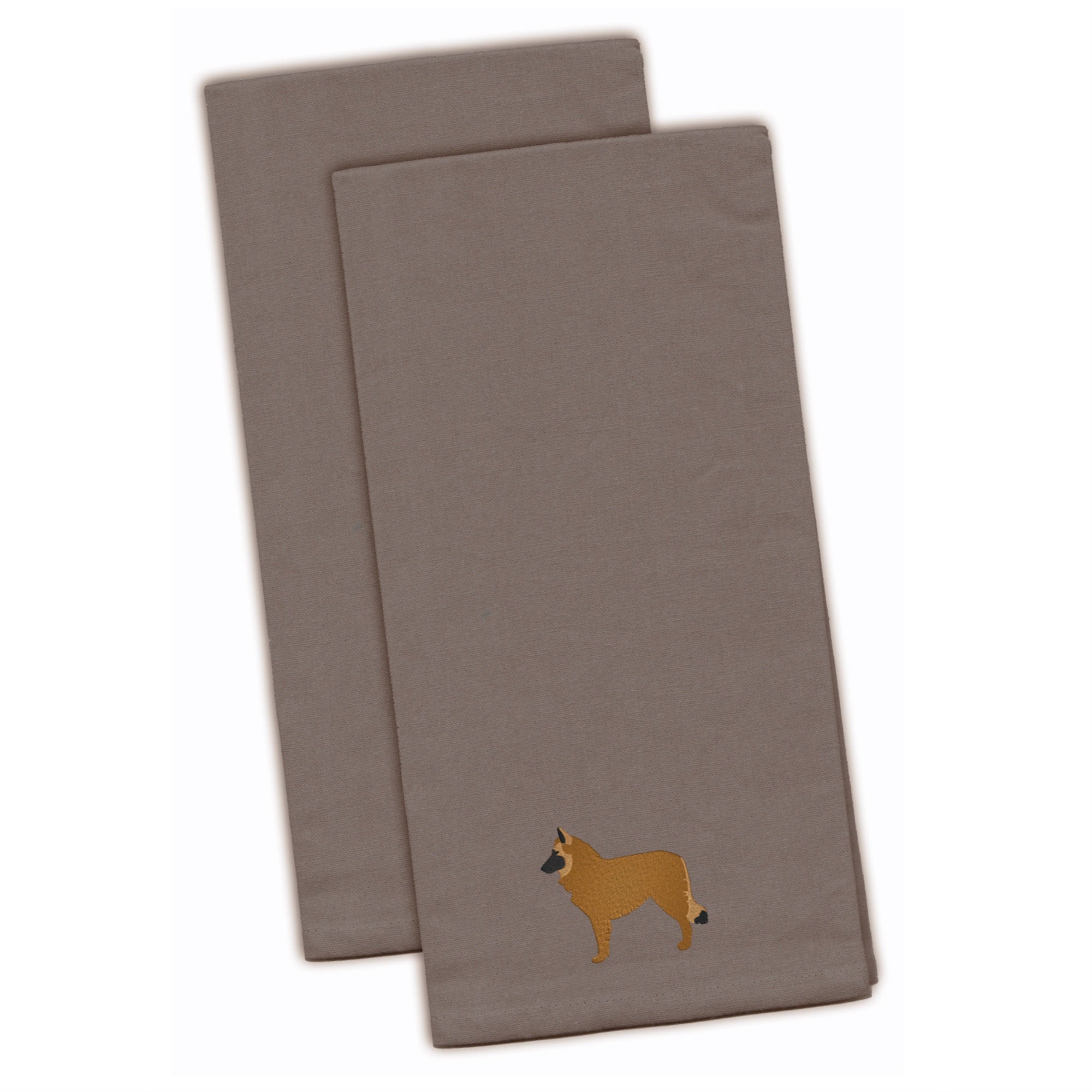 'Caroline'S Treasures Bb3461Gytwe Belgian Shepherd Gray Embroidered Kitchen Towel (Set Of 2), 28'''' X 19'''', Multicolor''