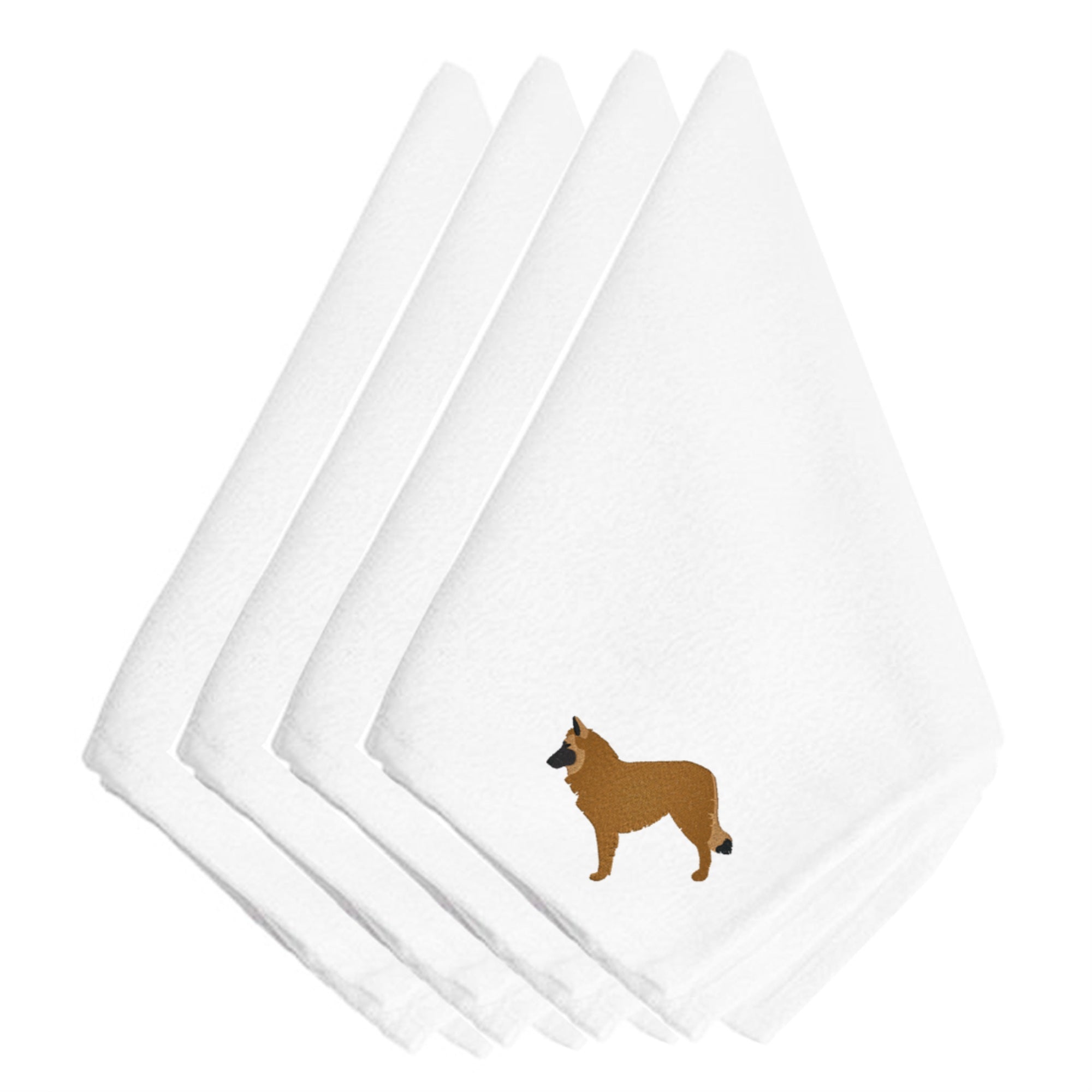 'Caroline'S Treasures Bb3461Npke Belgian Shepherd Embroidered Napkins (Set Of 4), 20'''', Multicolor''